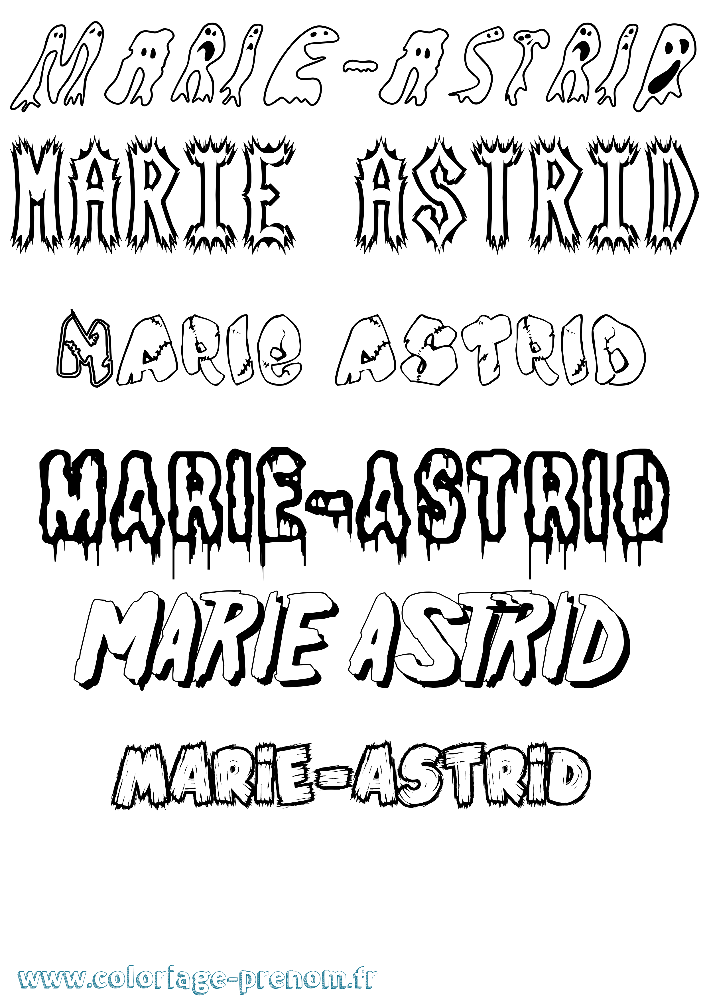 Coloriage Marie-Astrid Frisson Coloriage prénom Marie-Astrid Frisson