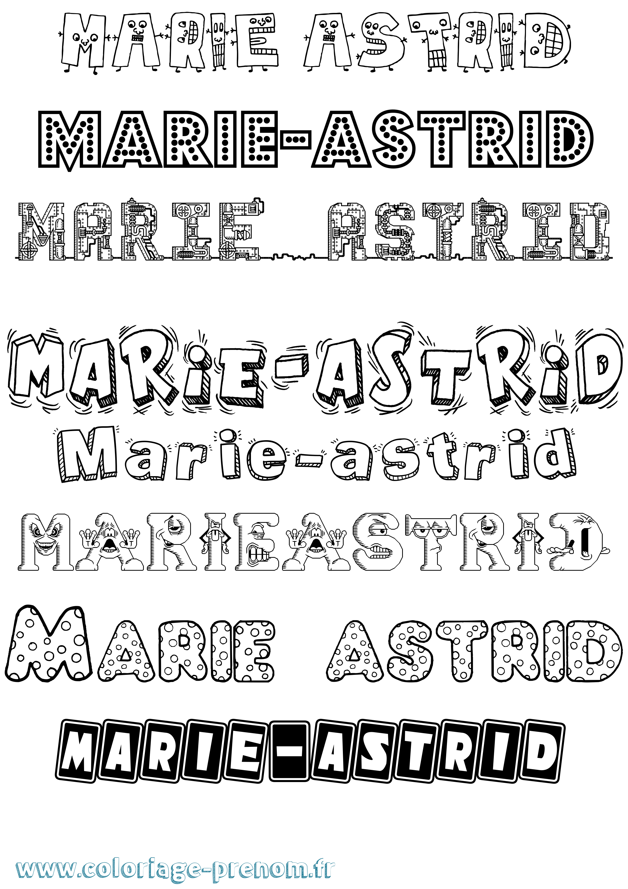 Coloriage Marie-Astrid Fun Coloriage prénom Marie-Astrid Fun