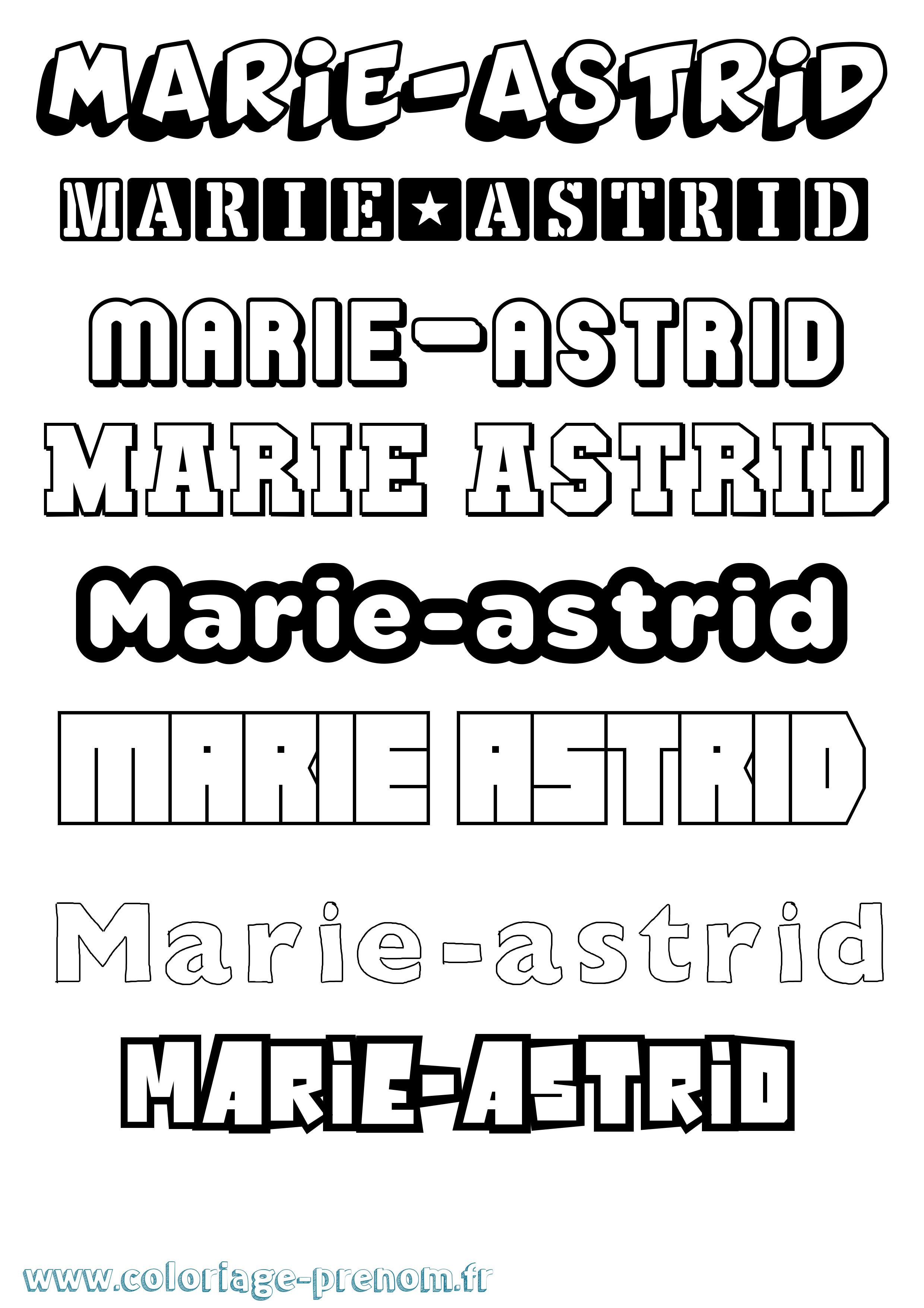 Coloriage Marie-Astrid Simple Coloriage prénom Marie-Astrid Simple