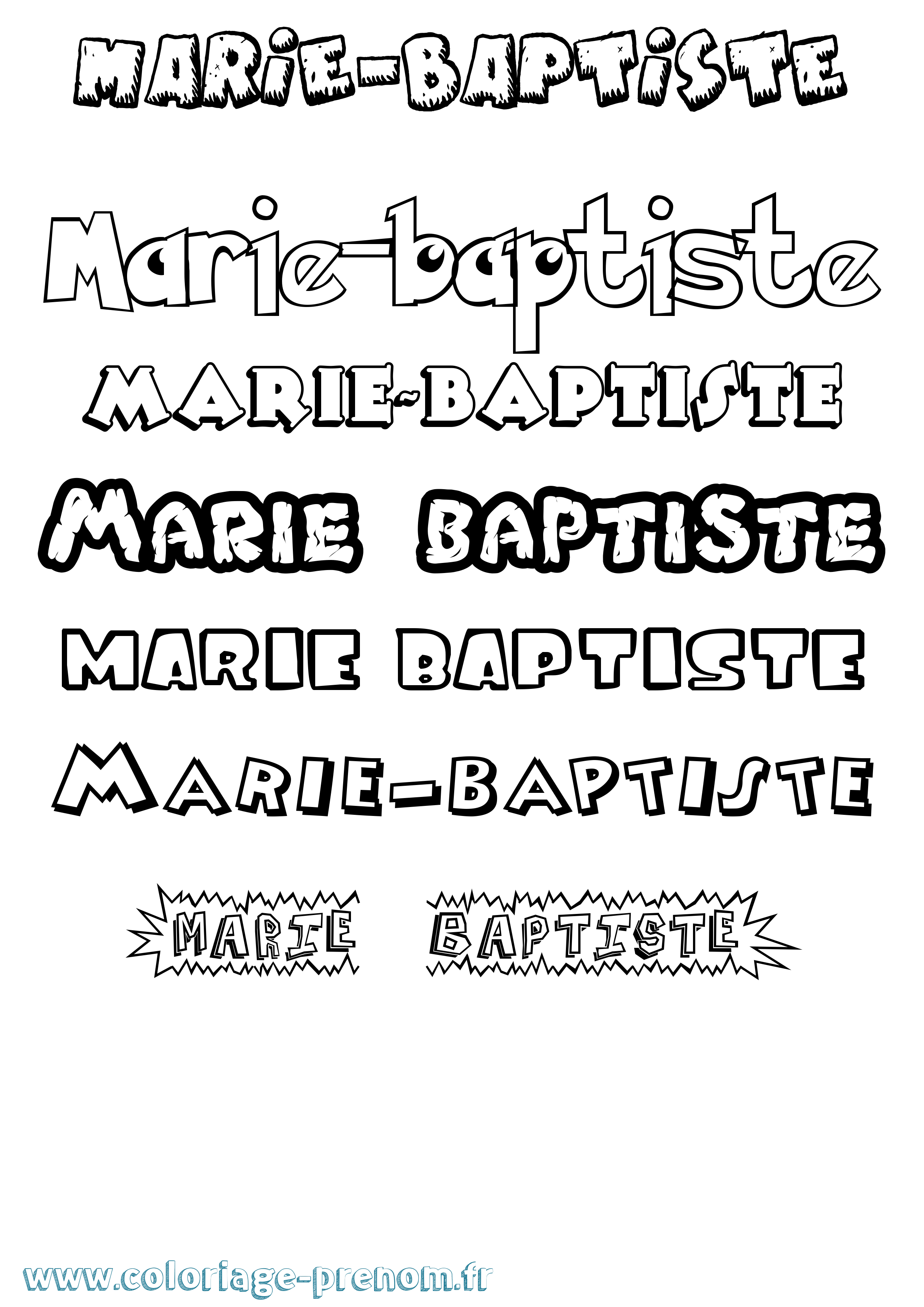 Coloriage Marie-Baptiste Dessin Animé Coloriage prénom Marie-Baptiste Dessin Animé