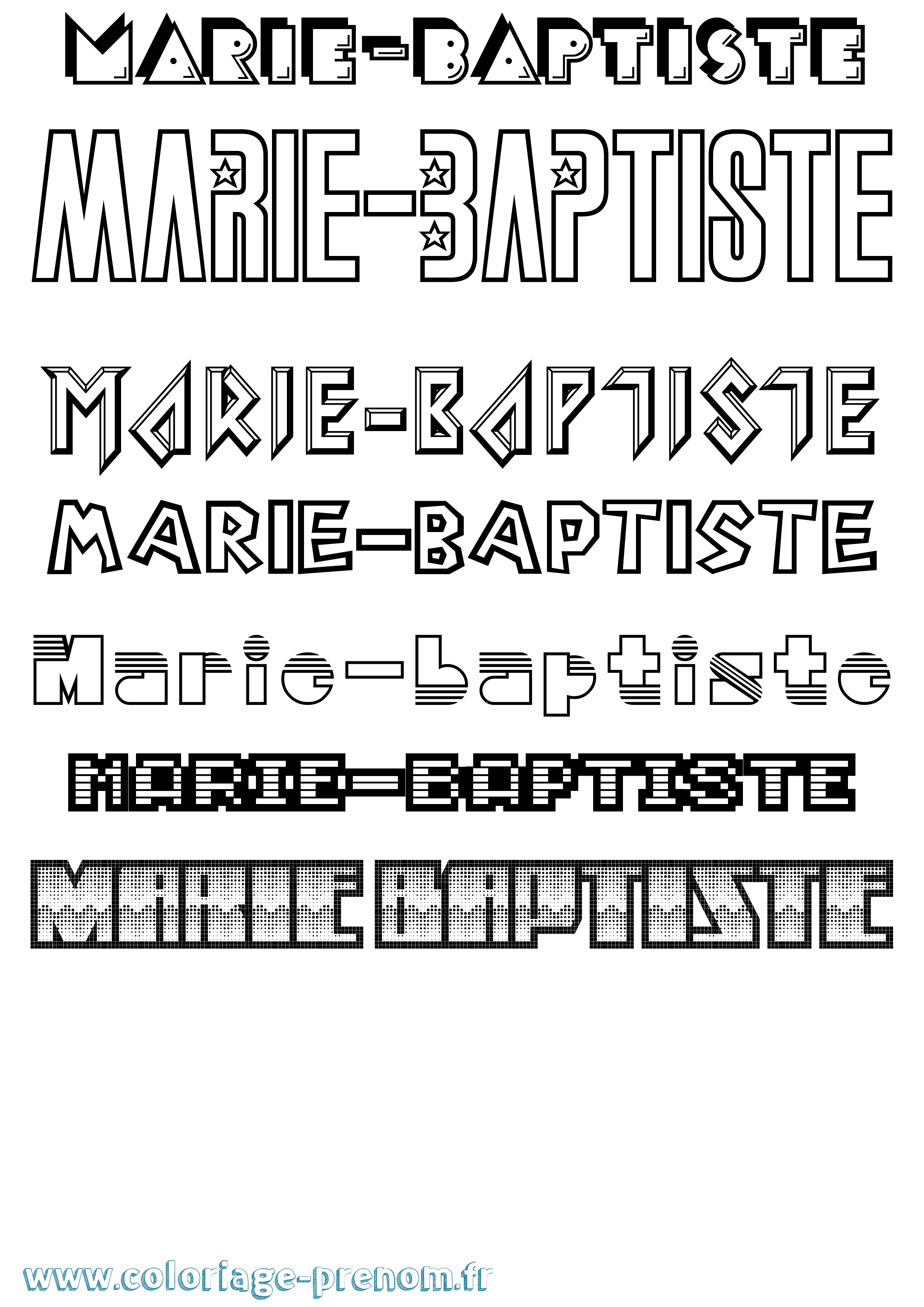 Coloriage Marie-Baptiste Jeux Vidéos Coloriage prénom Marie-Baptiste Jeux Vidéos