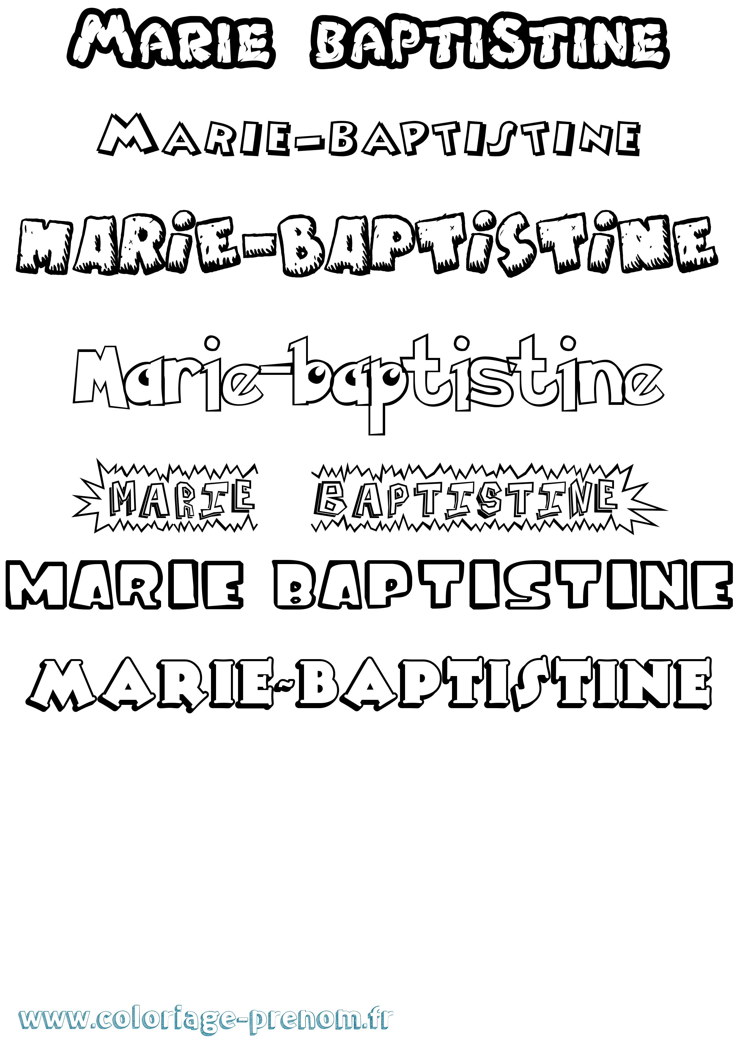 Coloriage Marie-Baptistine Dessin Animé Coloriage prénom Marie-Baptistine Dessin Animé