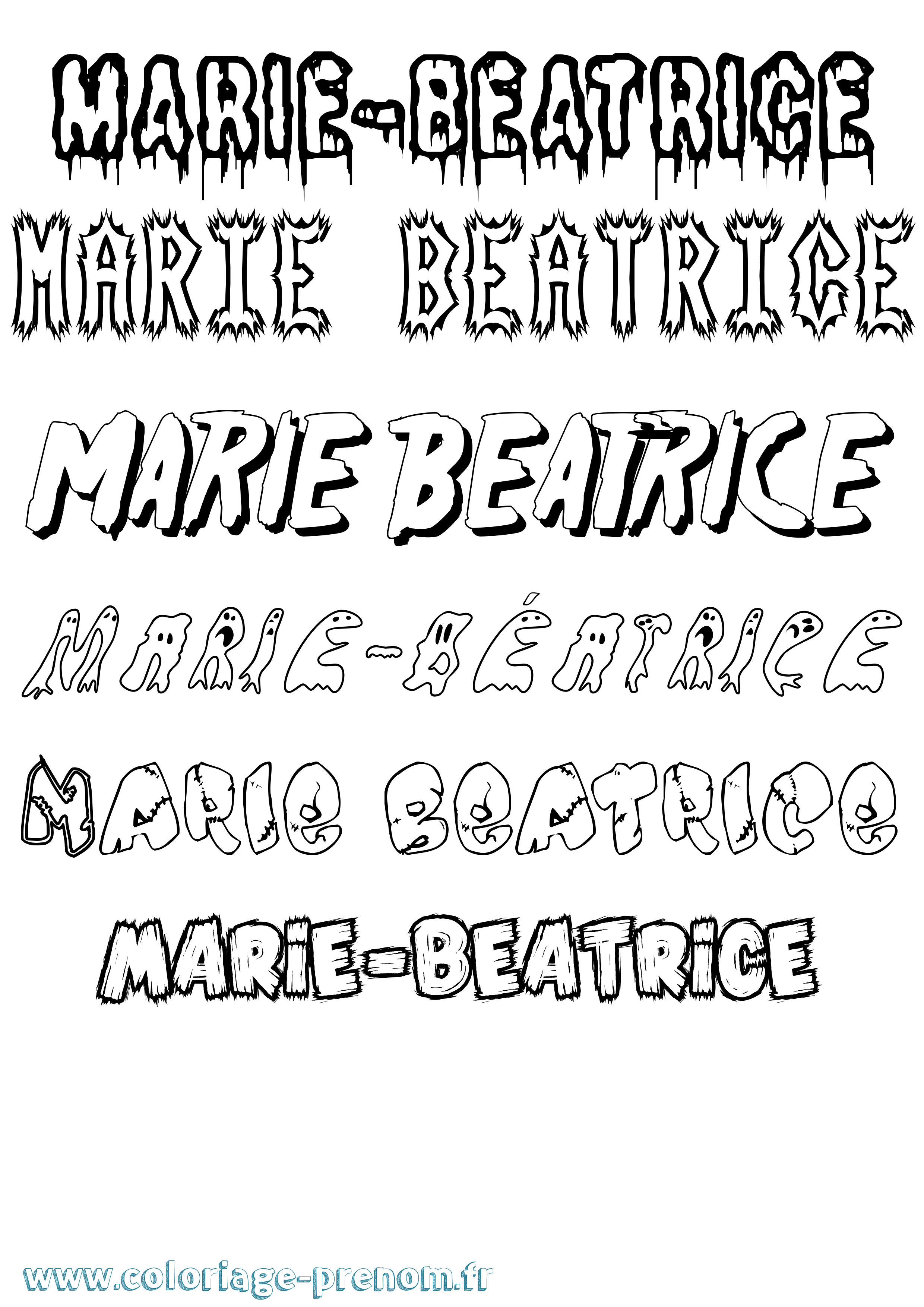 Coloriage Marie-Béatrice Frisson Coloriage prénom Marie-Béatrice Frisson
