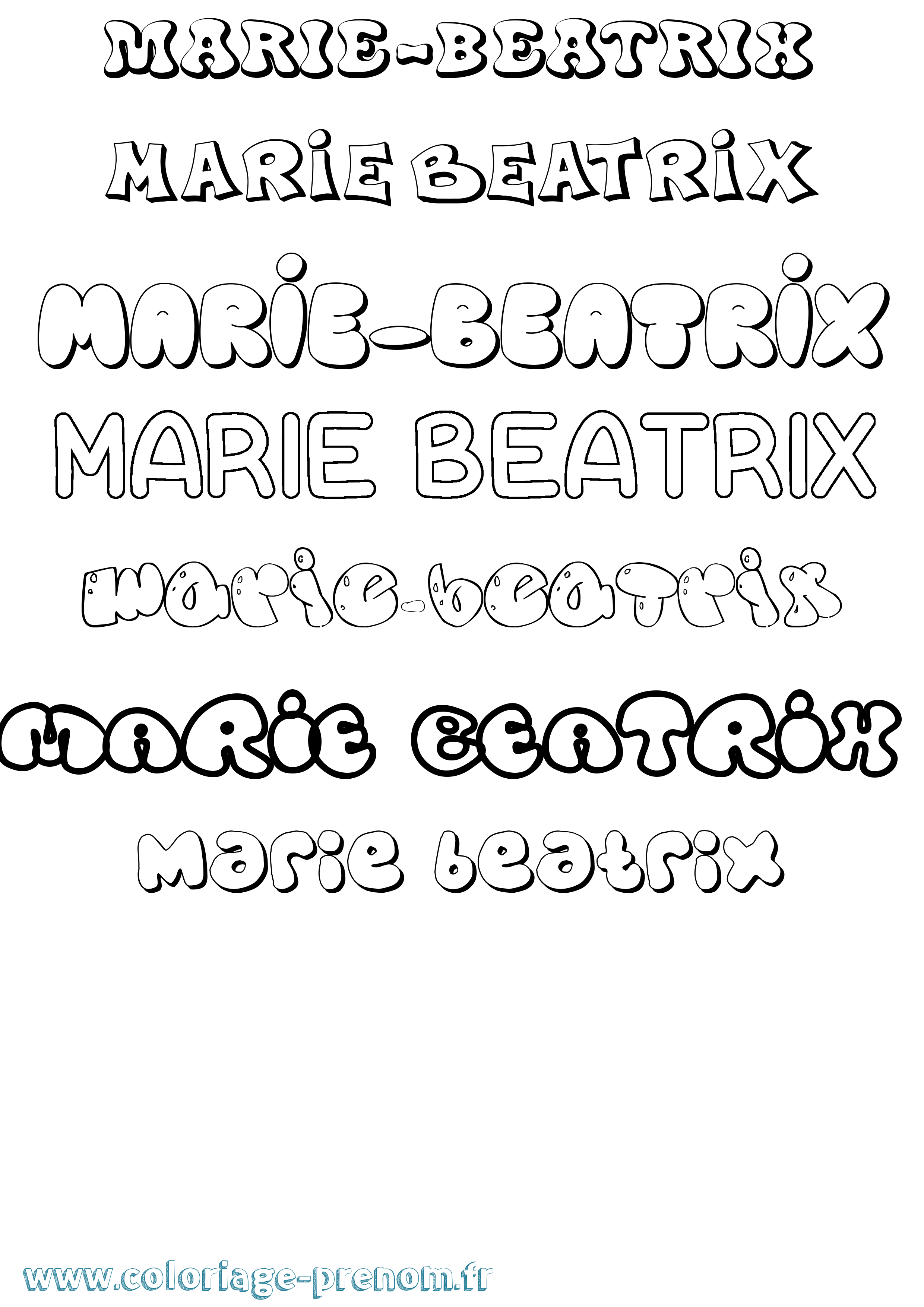 Coloriage Marie-Beatrix Bubble Coloriage prénom Marie-Beatrix Bubble