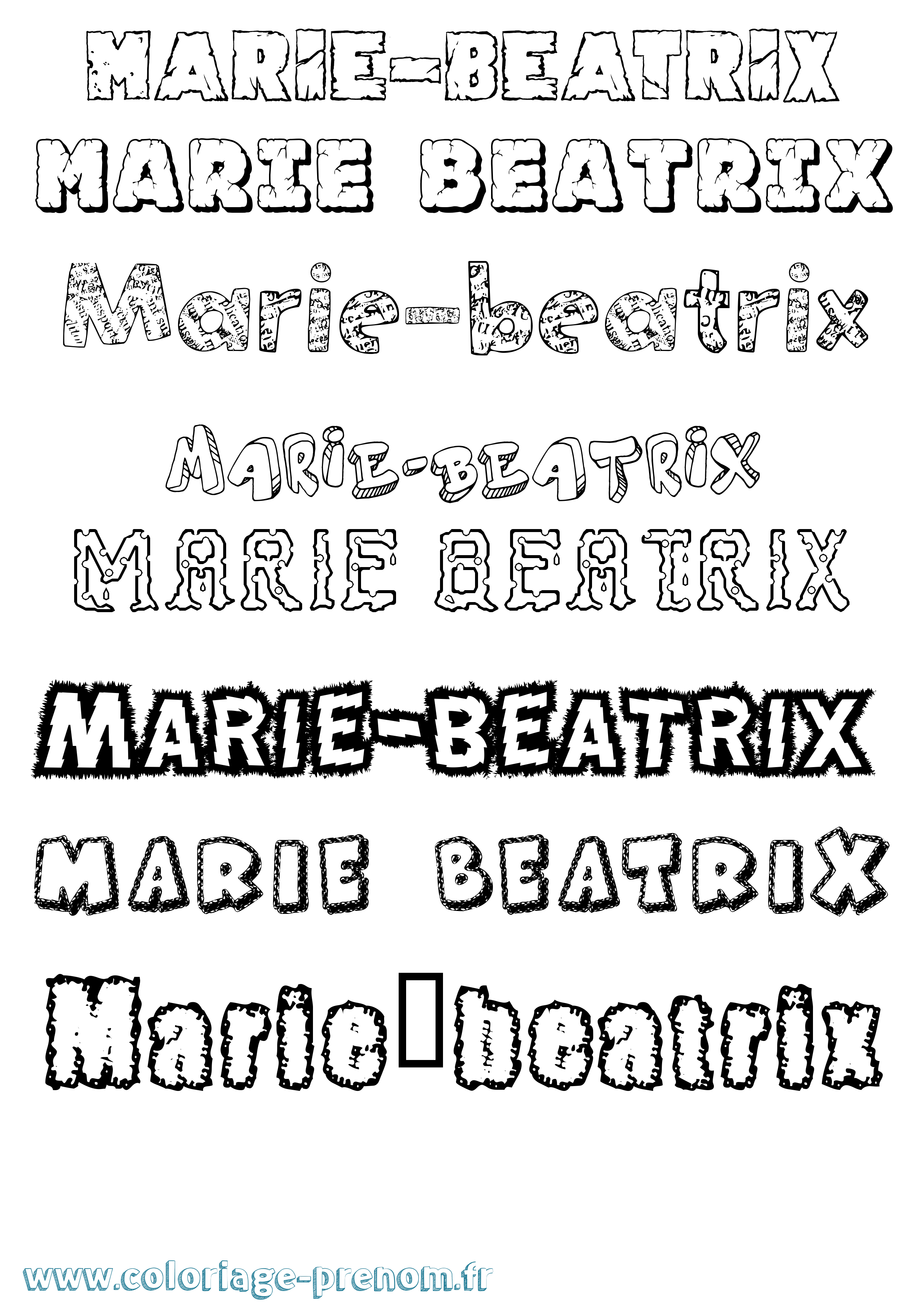 Coloriage Marie-Beatrix Destructuré Coloriage prénom Marie-Beatrix Destructuré
