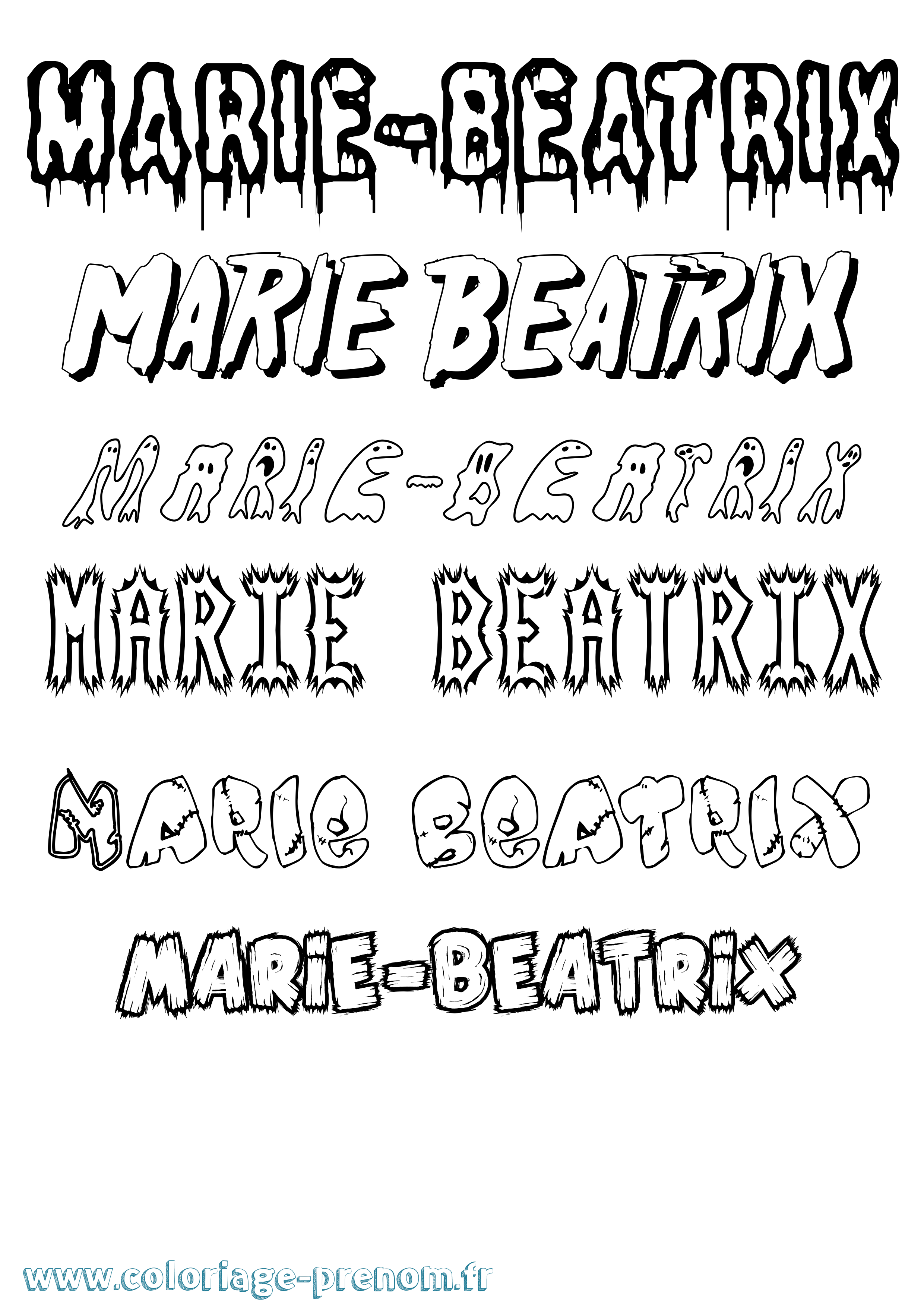 Coloriage Marie-Beatrix Frisson Coloriage prénom Marie-Beatrix Frisson