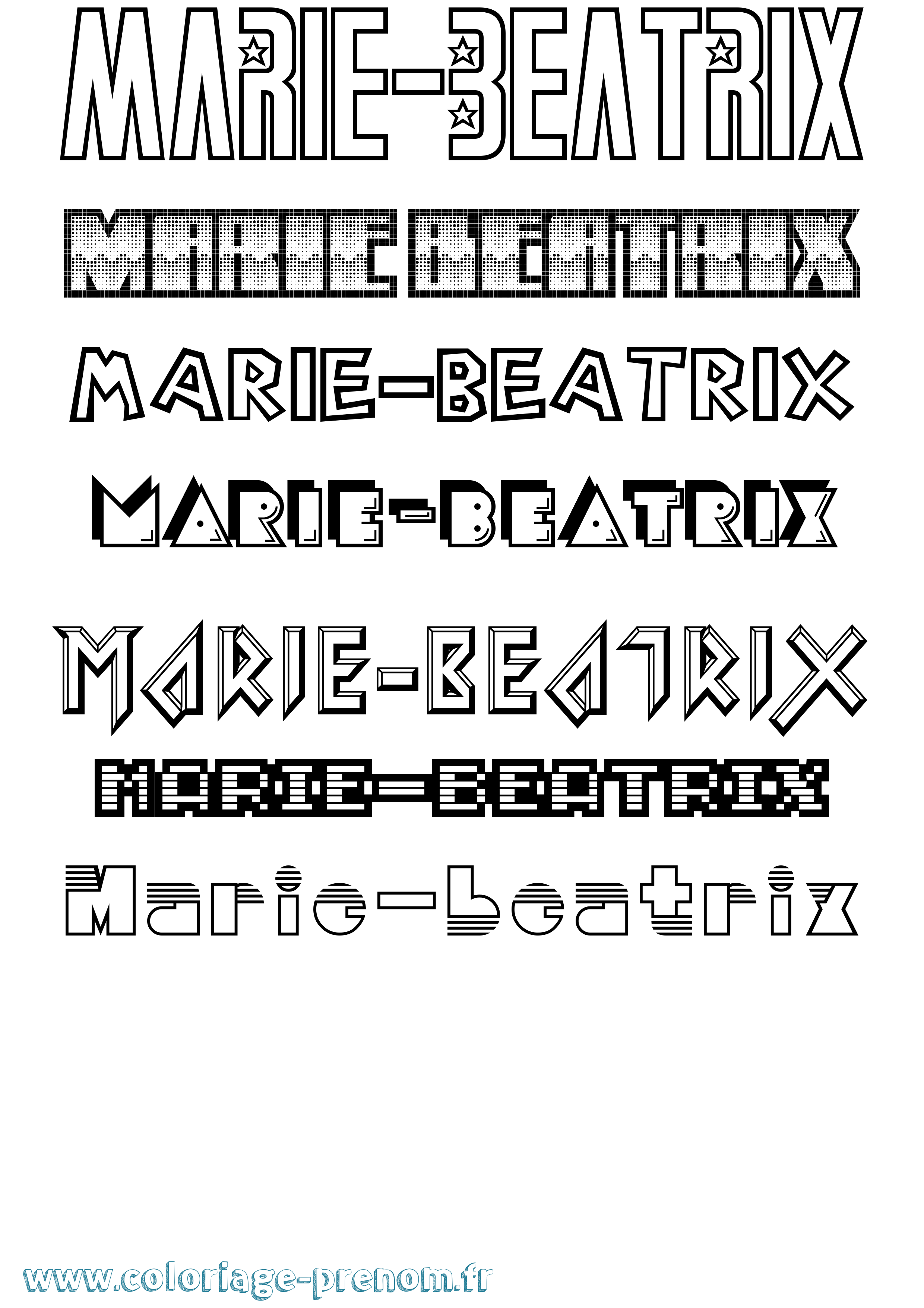 Coloriage Marie-Beatrix Jeux Vidéos Coloriage prénom Marie-Beatrix Jeux Vidéos