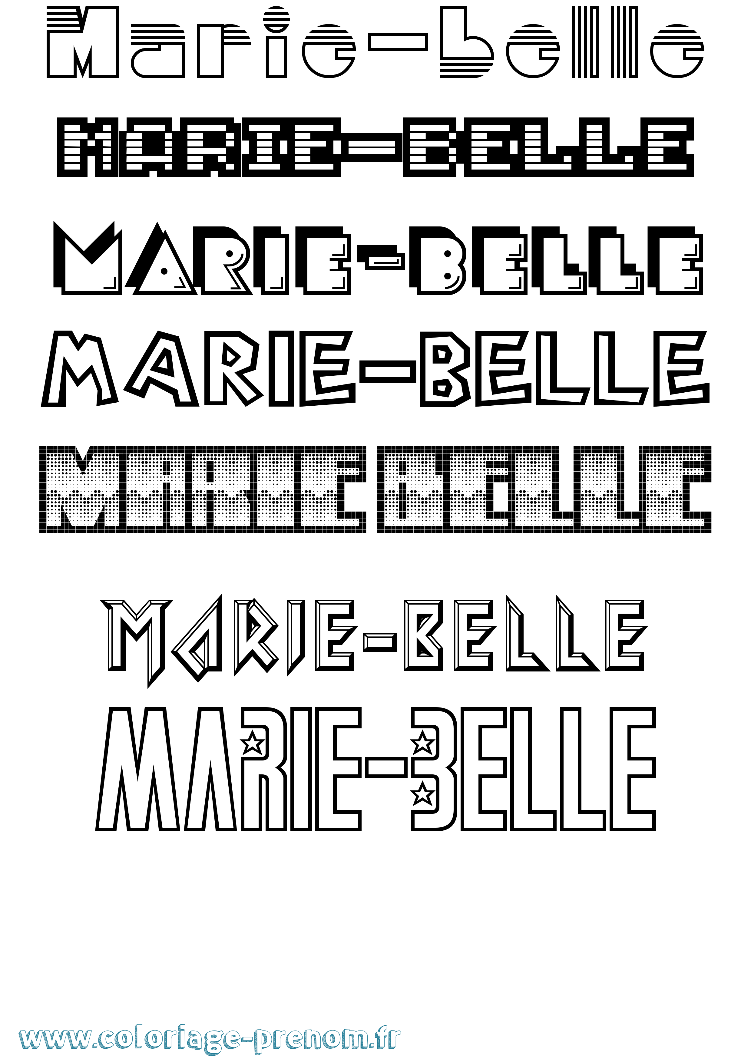 Coloriage Marie-Belle Jeux Vidéos Coloriage prénom Marie-Belle Jeux Vidéos