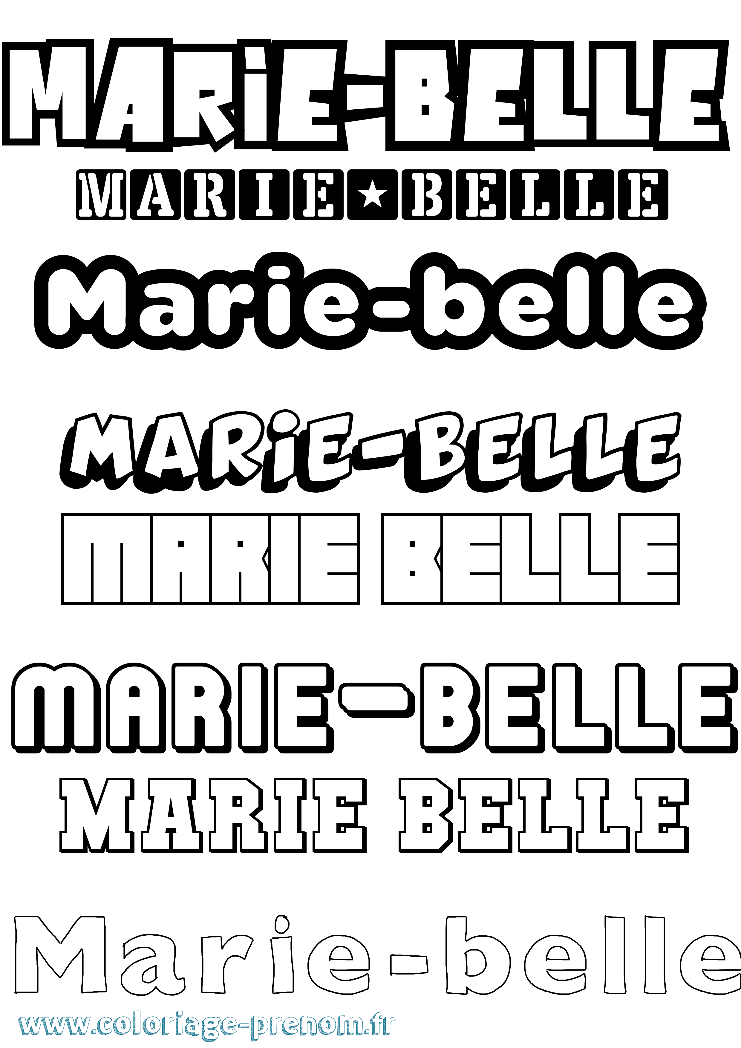 Coloriage Marie-Belle Simple Coloriage prénom Marie-Belle Simple