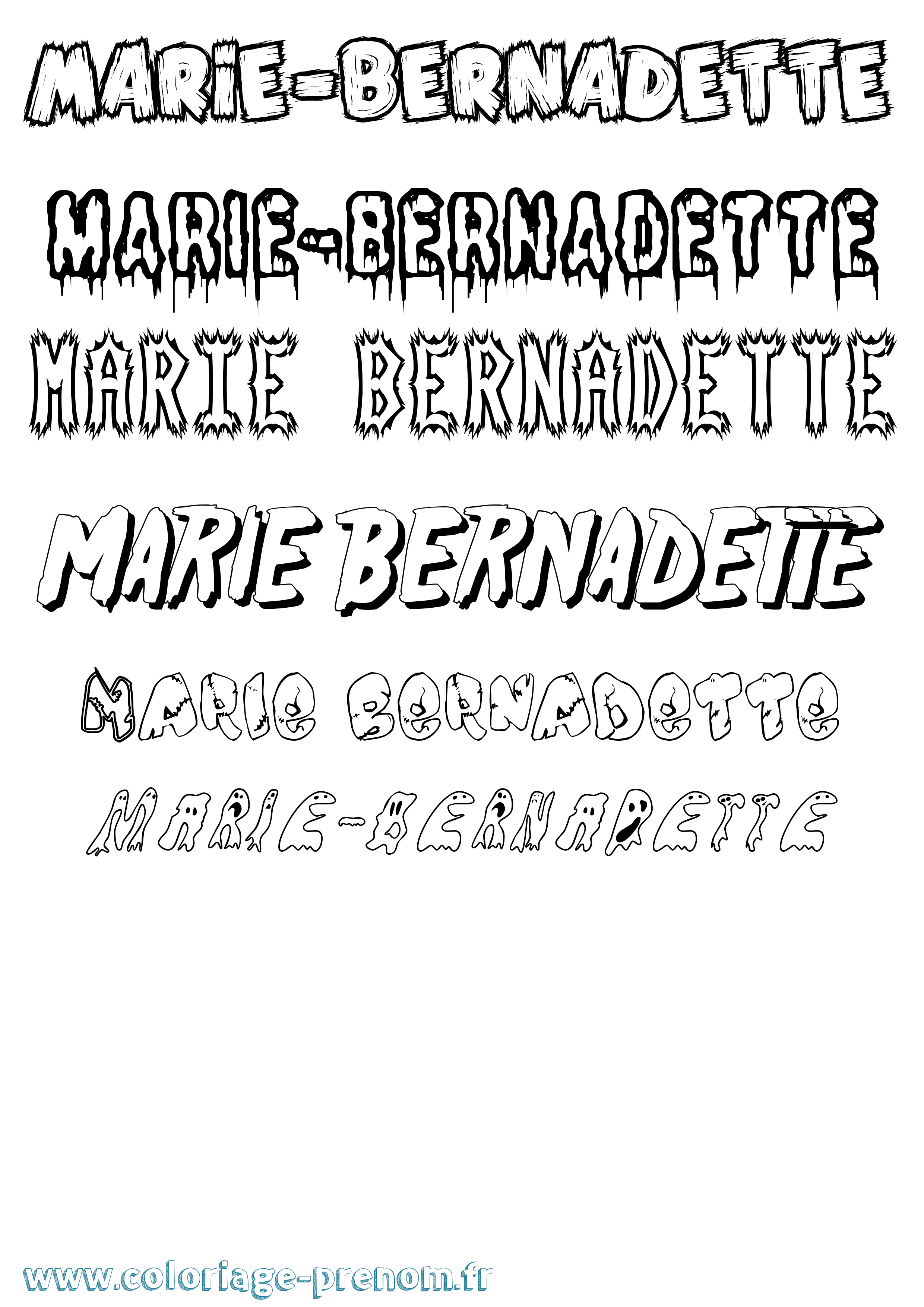 Coloriage Marie-Bernadette Frisson Coloriage prénom Marie-Bernadette Frisson
