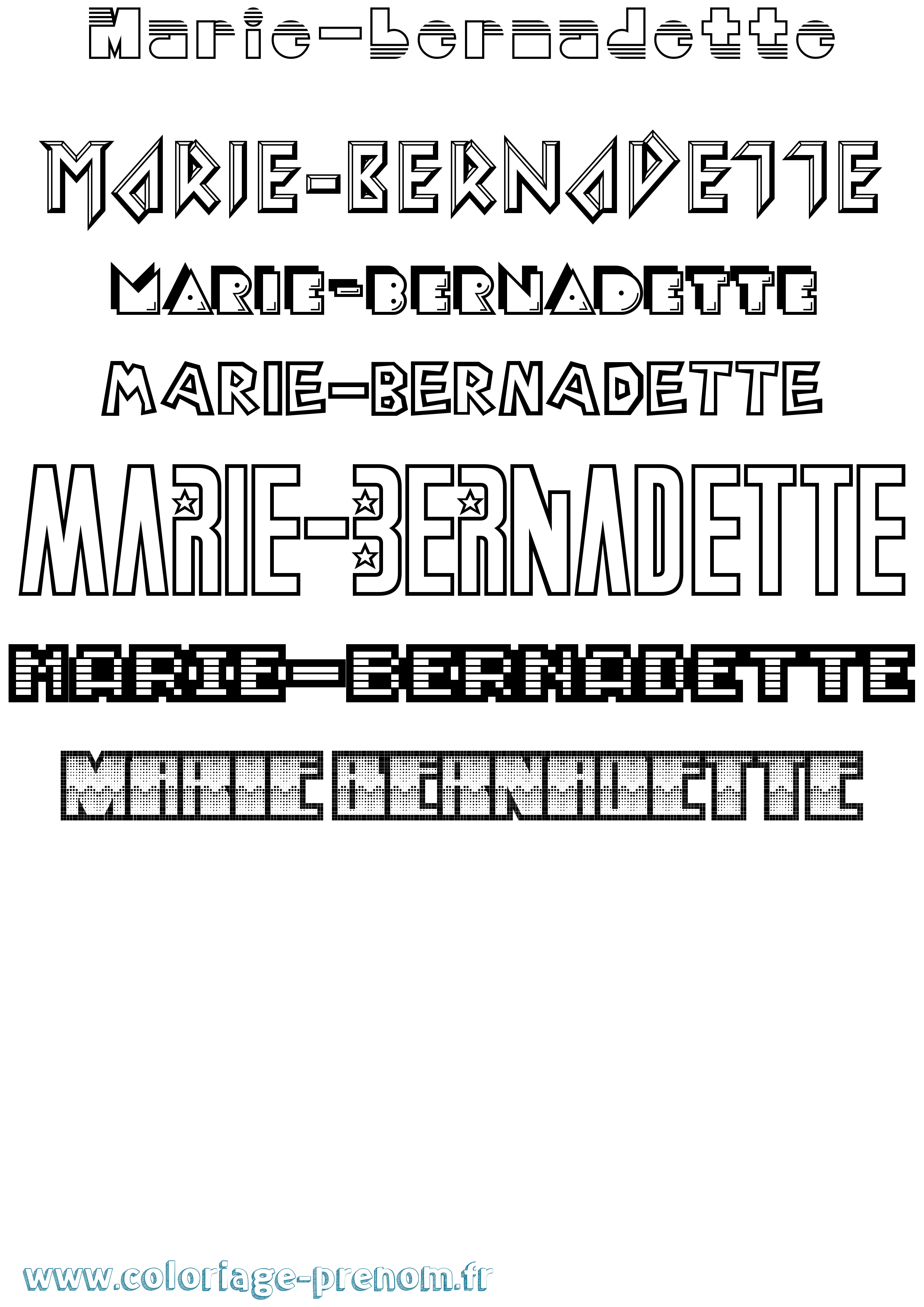 Coloriage Marie-Bernadette Jeux Vidéos Coloriage prénom Marie-Bernadette Jeux Vidéos
