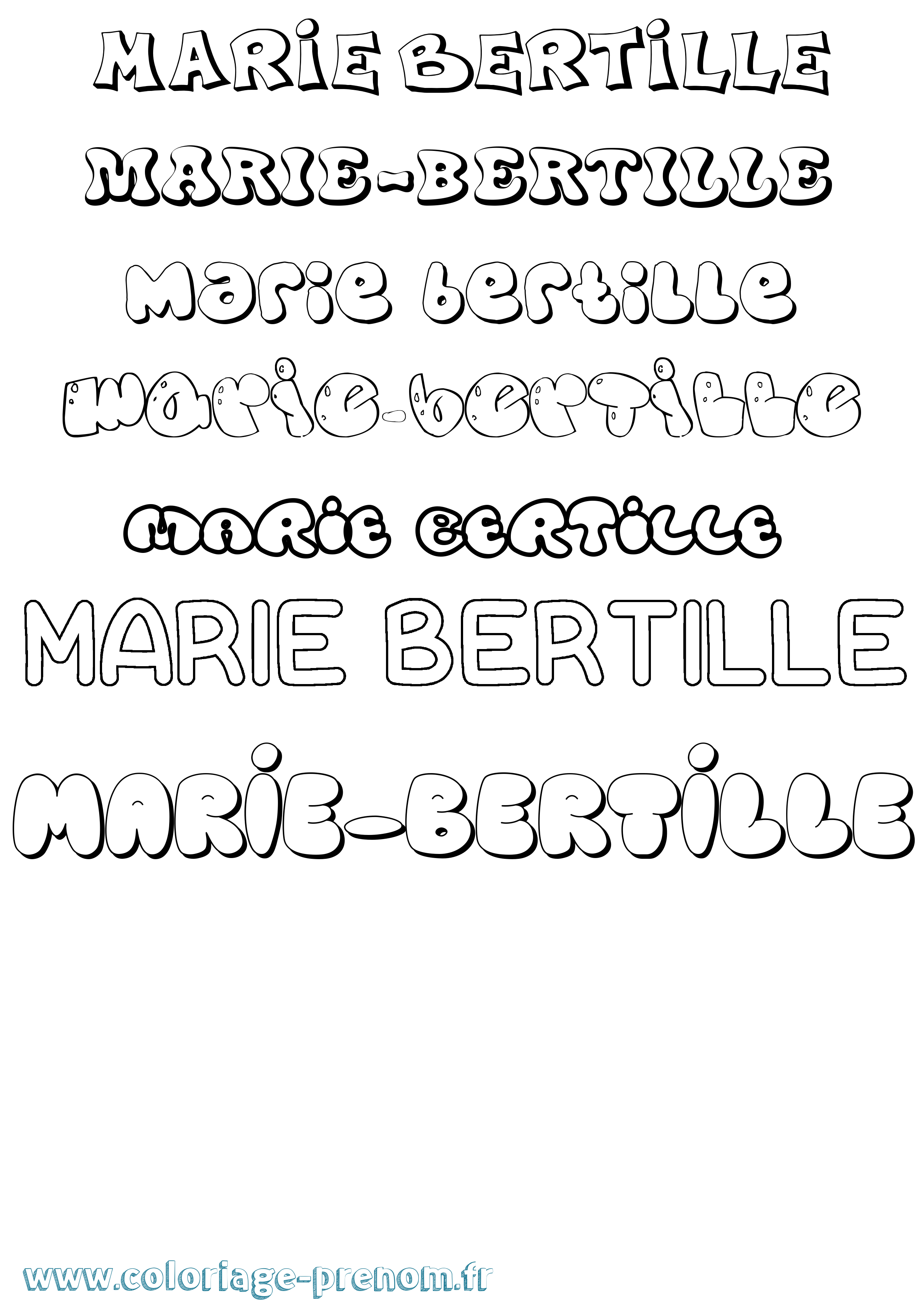 Coloriage Marie-Bertille Bubble Coloriage prénom Marie-Bertille Bubble