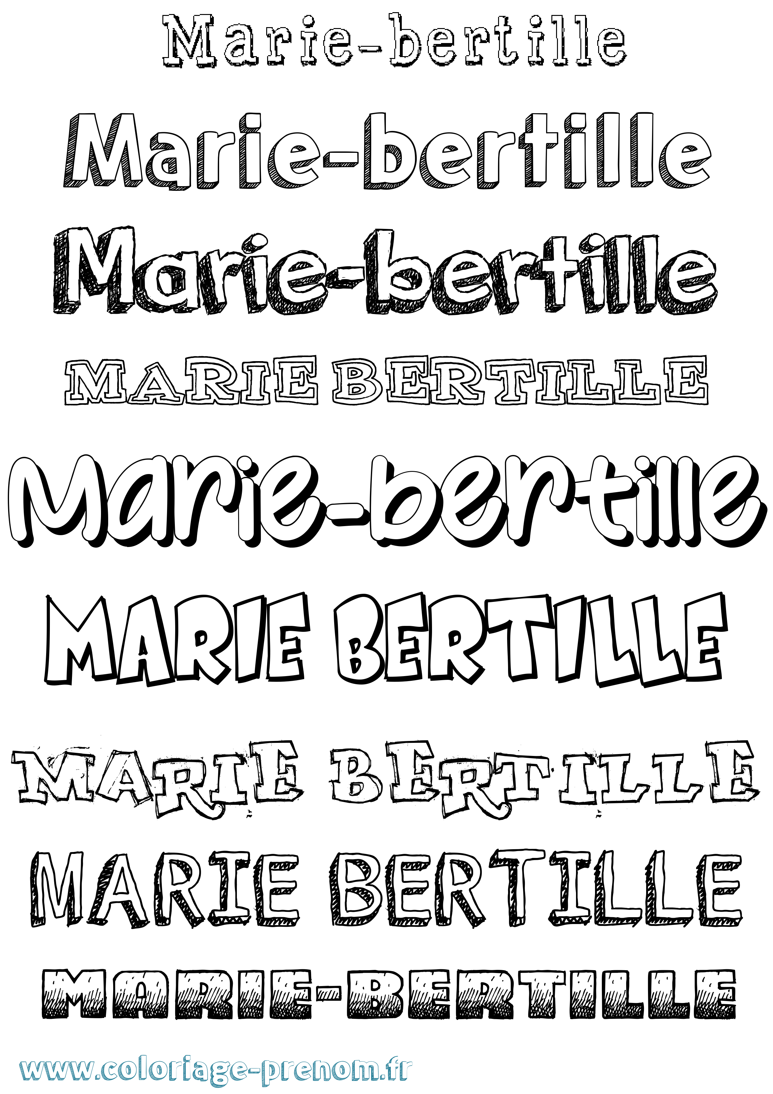 Coloriage Marie-Bertille Dessiné Coloriage prénom Marie-Bertille Dessiné
