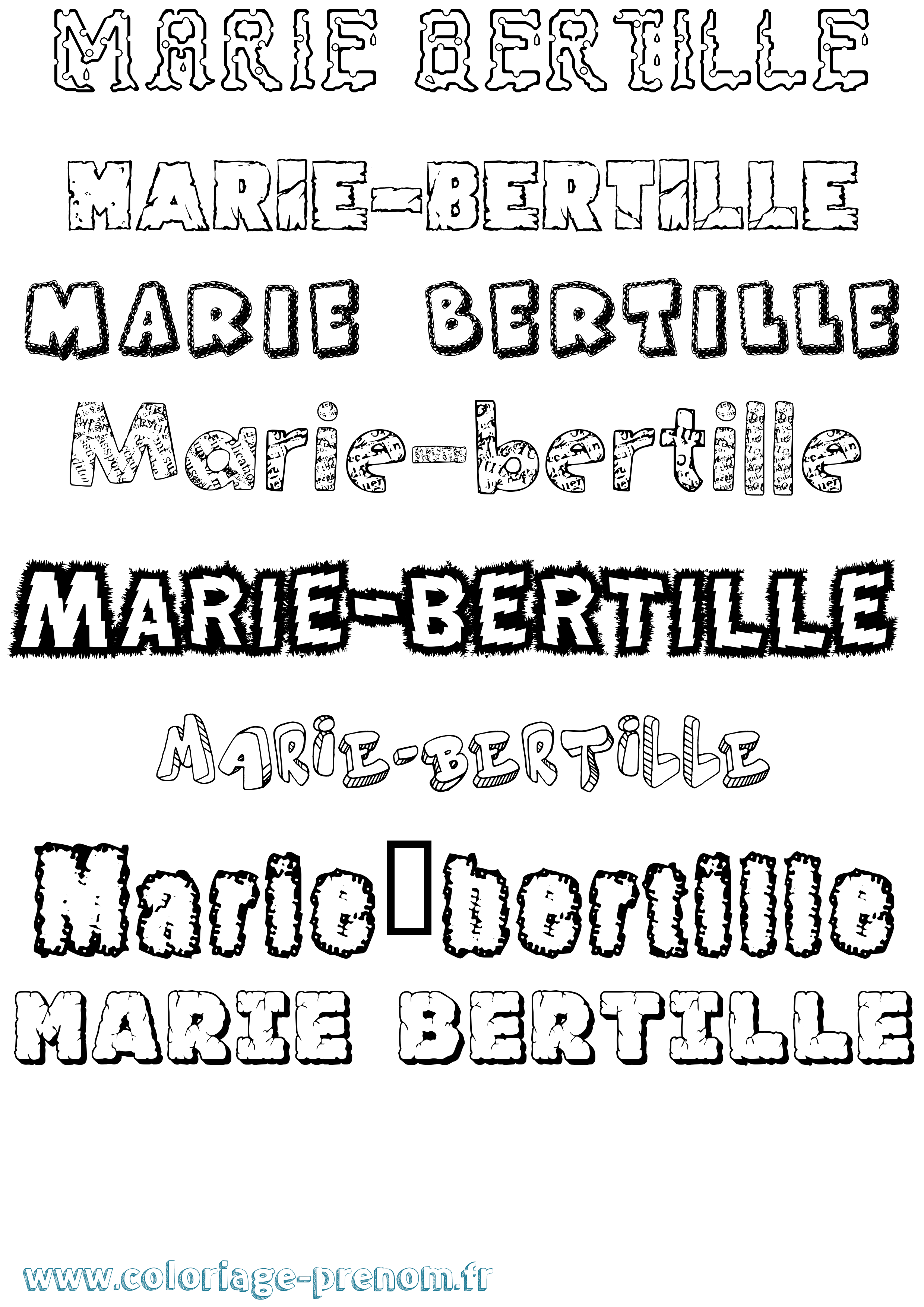 Coloriage Marie-Bertille Destructuré Coloriage prénom Marie-Bertille Destructuré