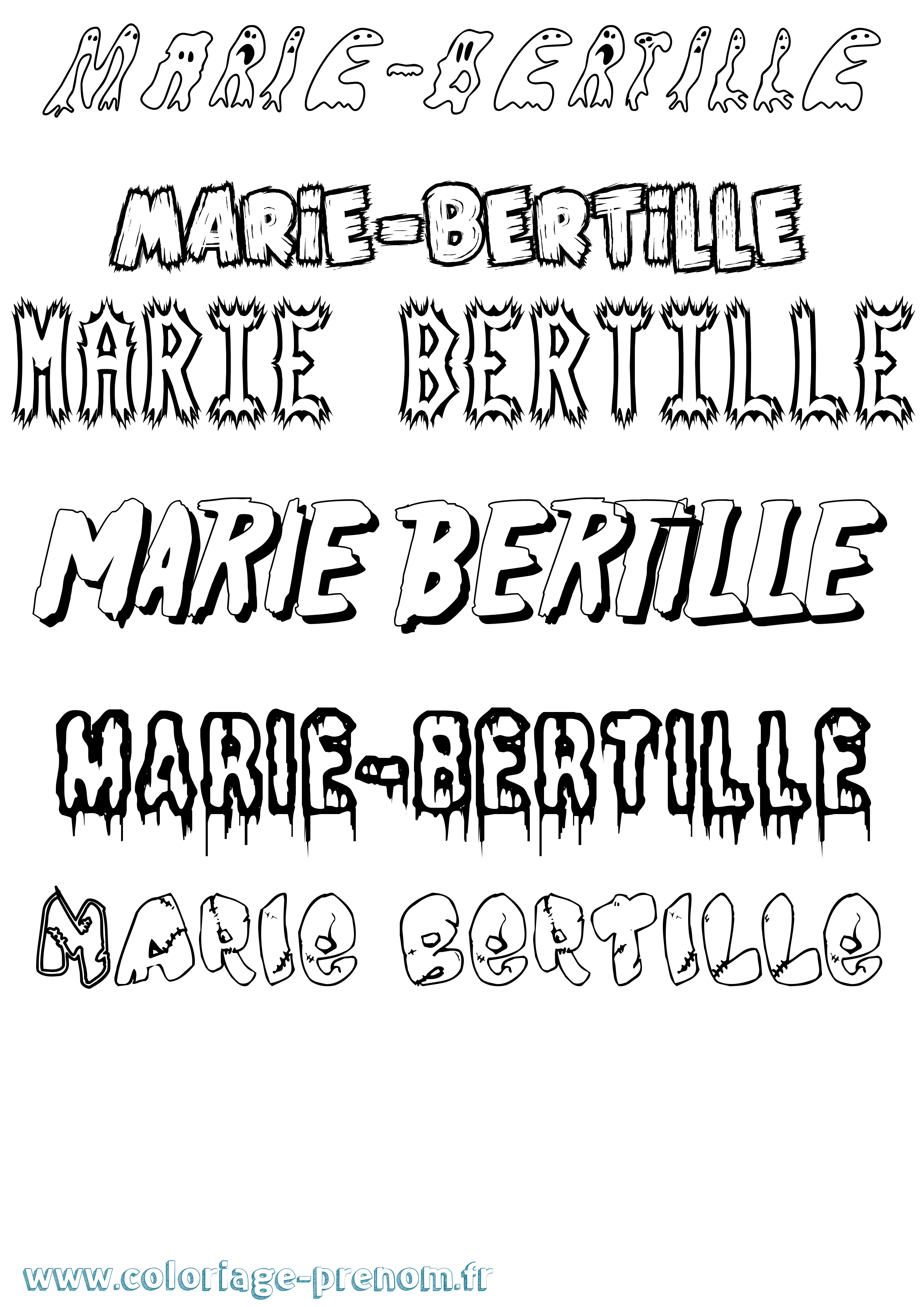 Coloriage Marie-Bertille Frisson Coloriage prénom Marie-Bertille Frisson