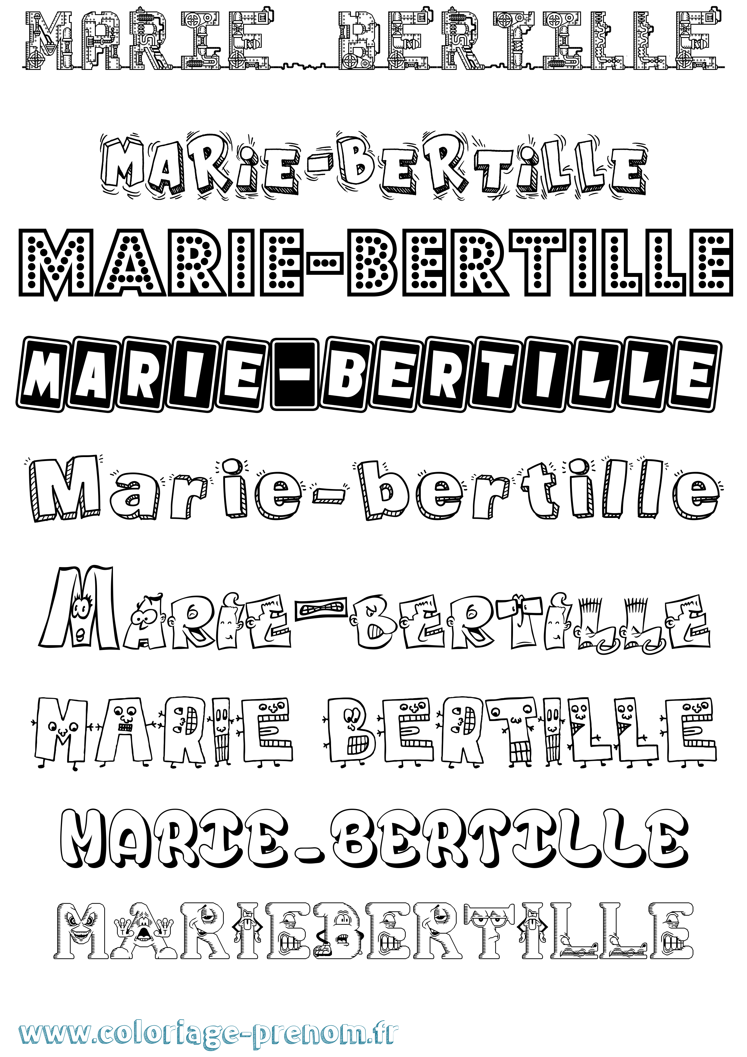 Coloriage Marie-Bertille Fun Coloriage prénom Marie-Bertille Fun