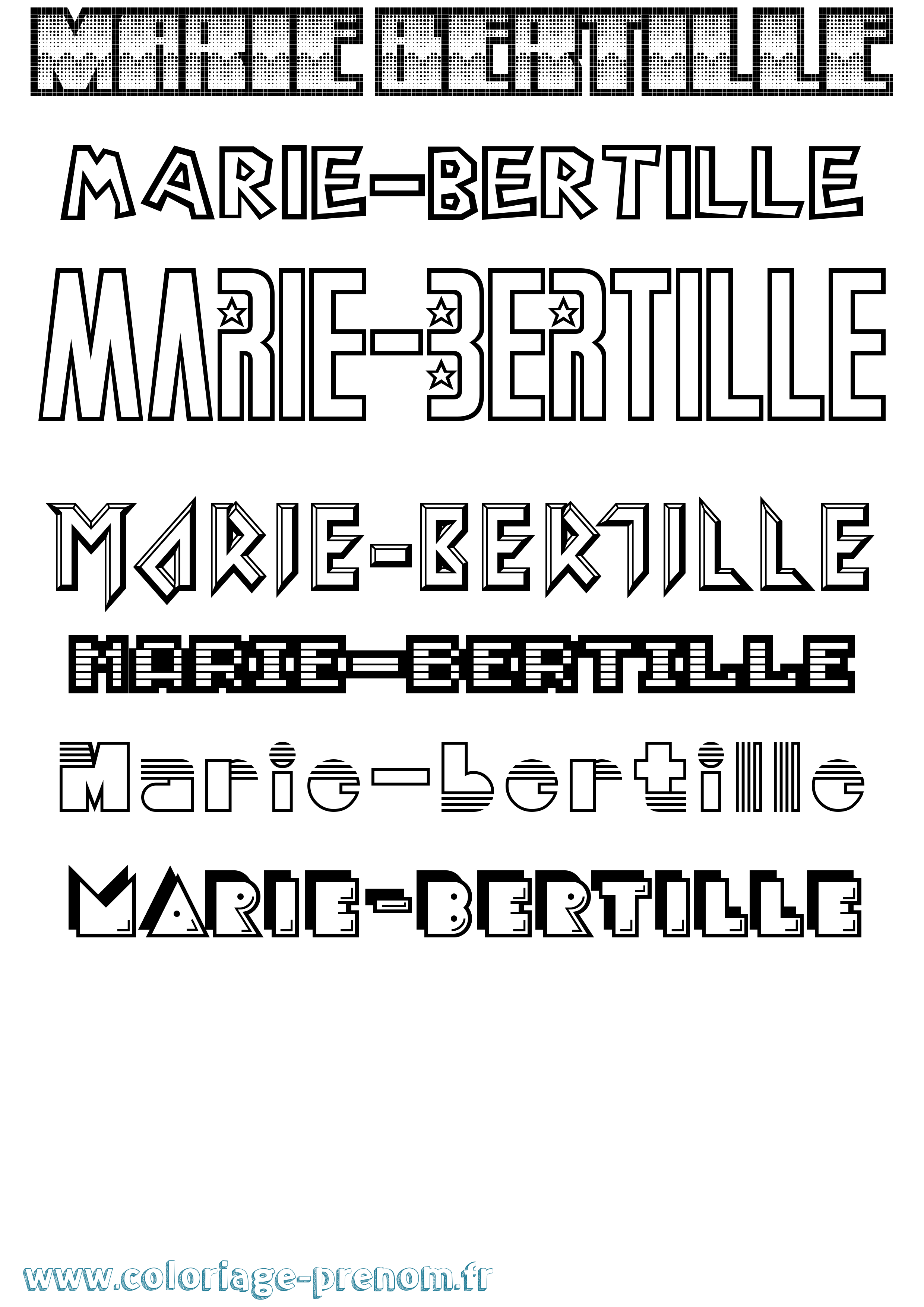 Coloriage Marie-Bertille Jeux Vidéos Coloriage prénom Marie-Bertille Jeux Vidéos