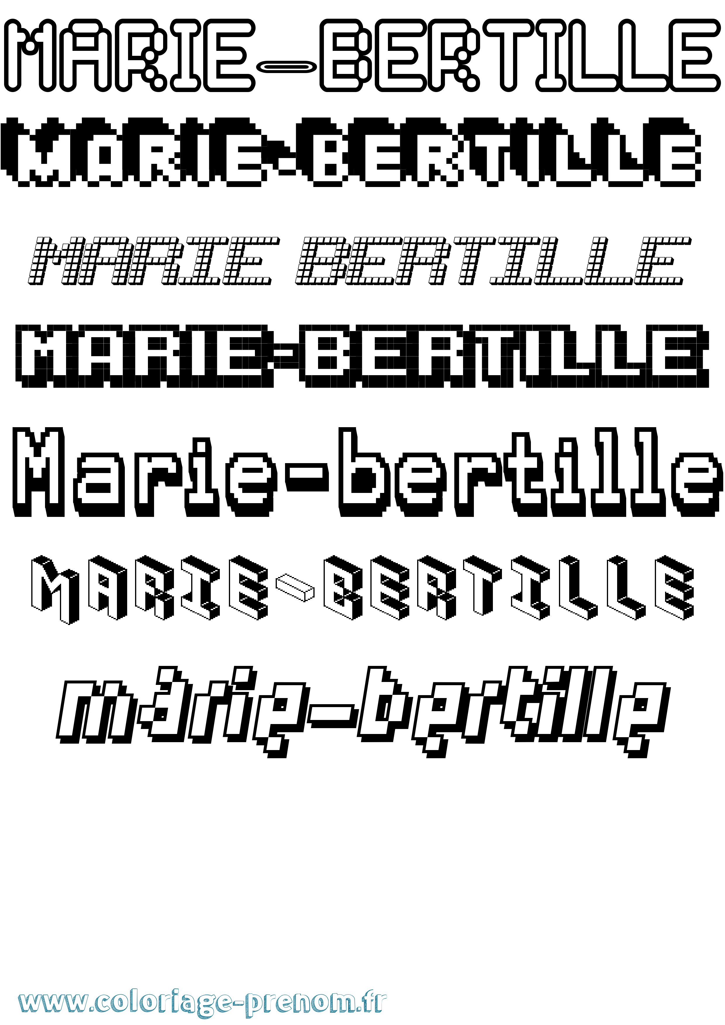 Coloriage Marie-Bertille Pixel Coloriage prénom Marie-Bertille Pixel