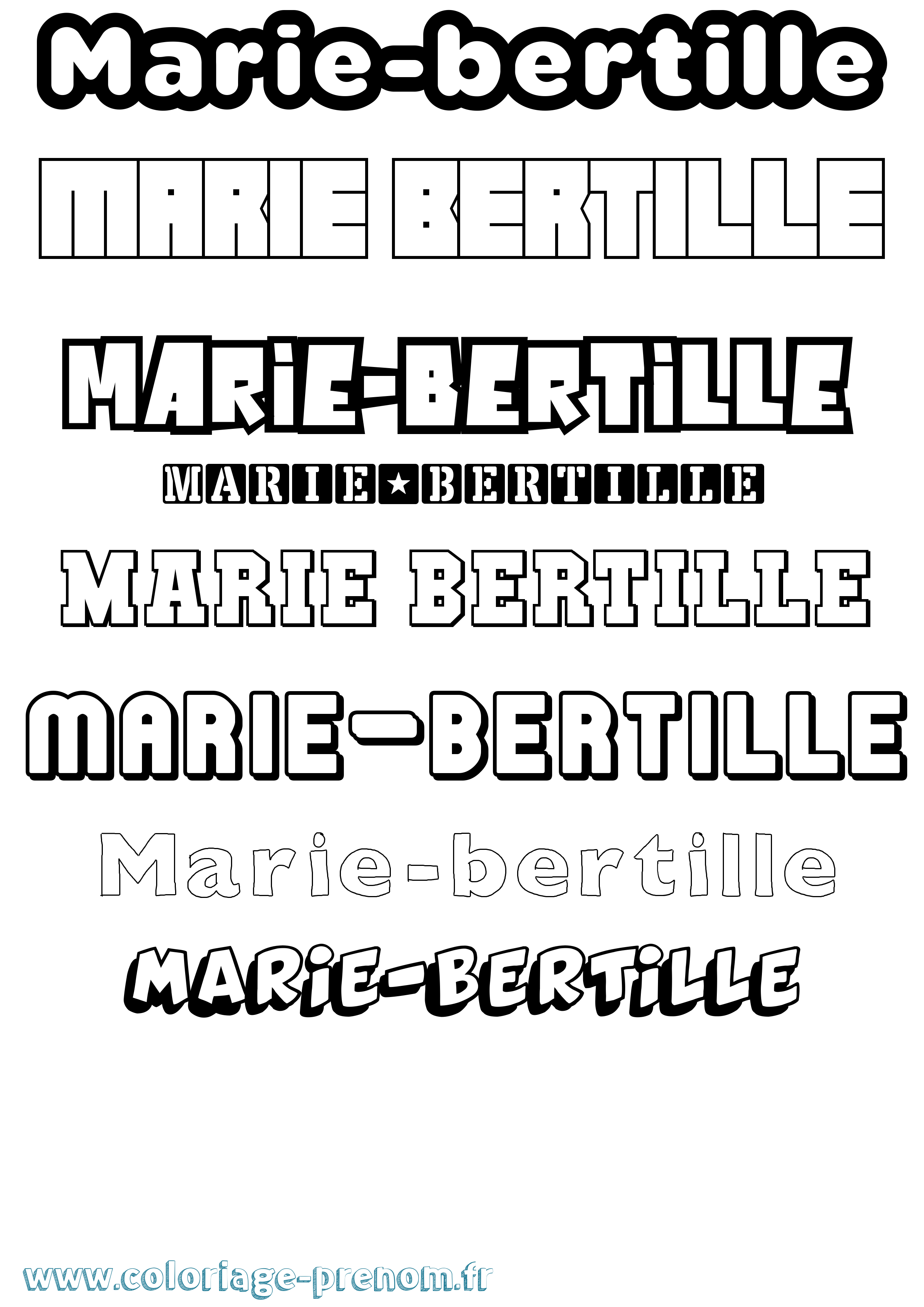 Coloriage Marie-Bertille Simple Coloriage prénom Marie-Bertille Simple