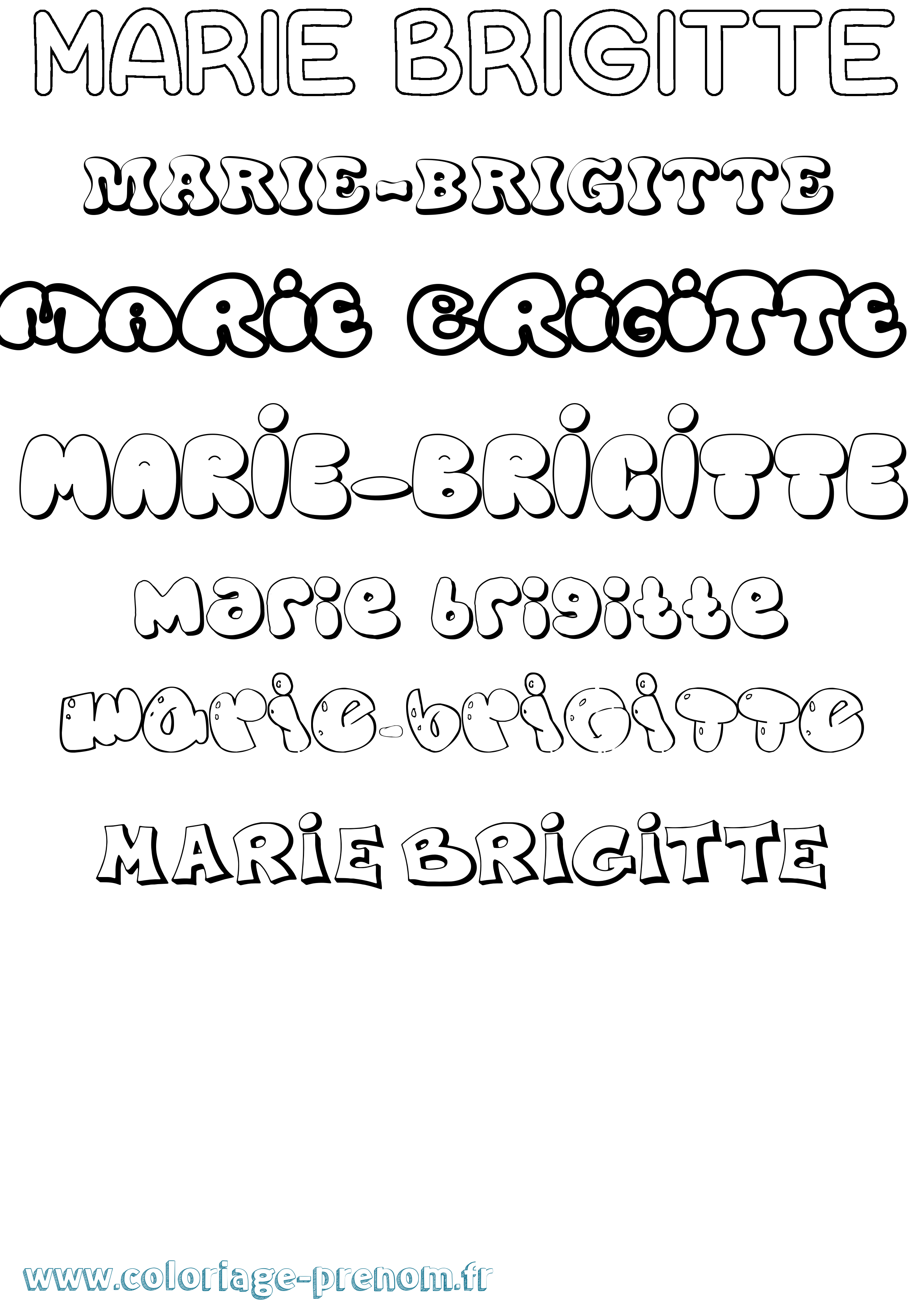 Coloriage Marie-Brigitte Bubble Coloriage prénom Marie-Brigitte Bubble