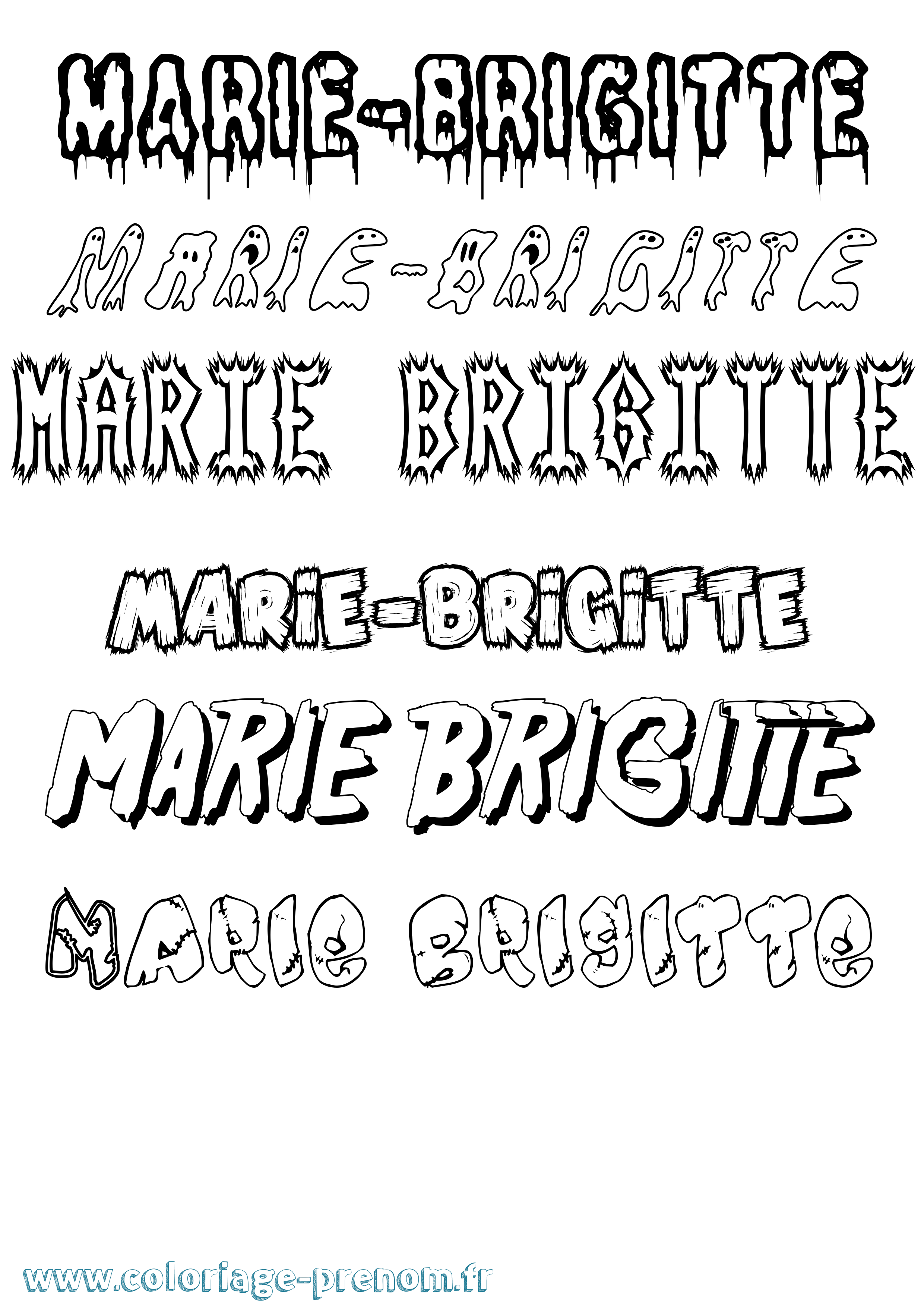 Coloriage Marie-Brigitte Frisson Coloriage prénom Marie-Brigitte Frisson