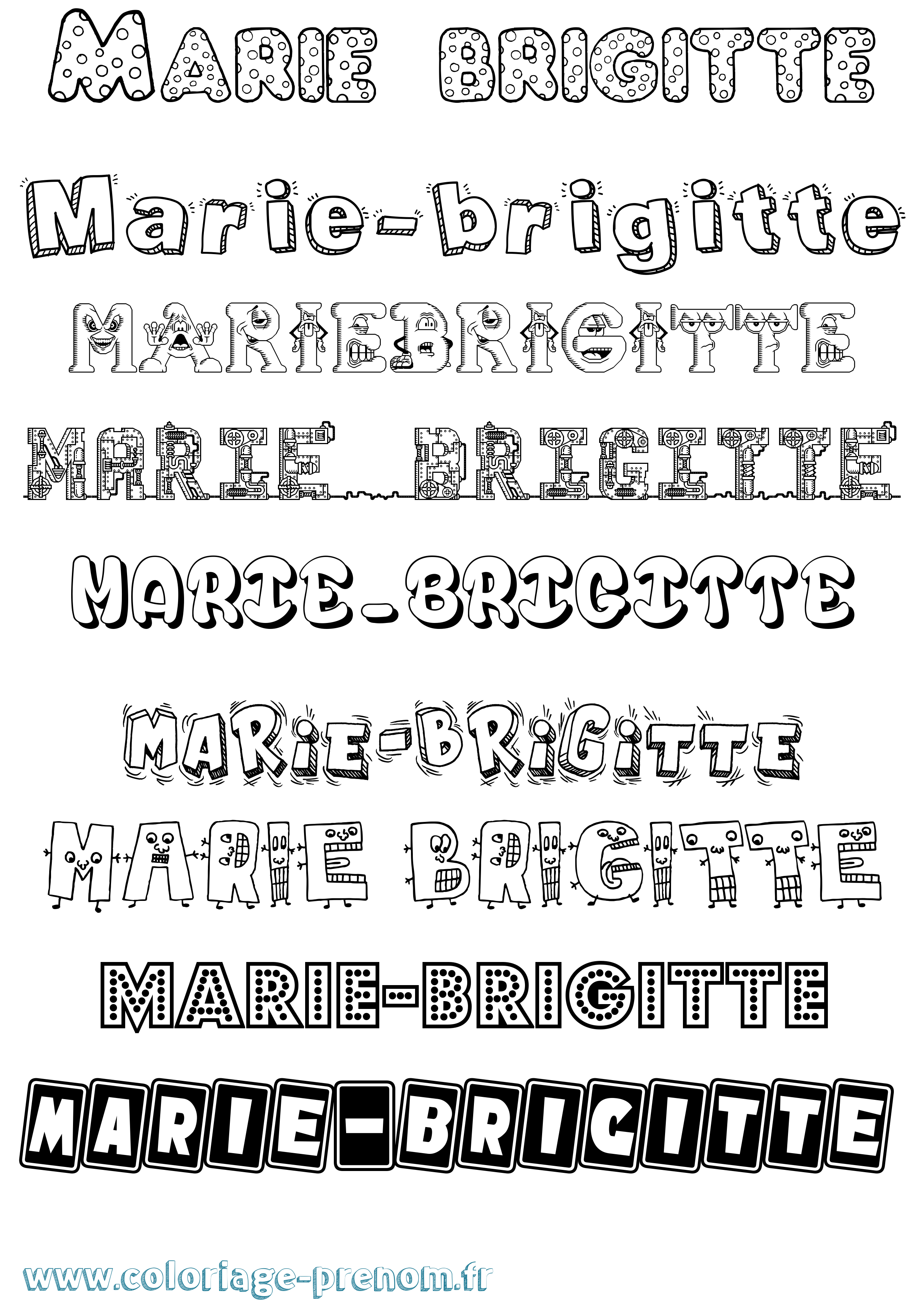 Coloriage Marie-Brigitte Fun Coloriage prénom Marie-Brigitte Fun
