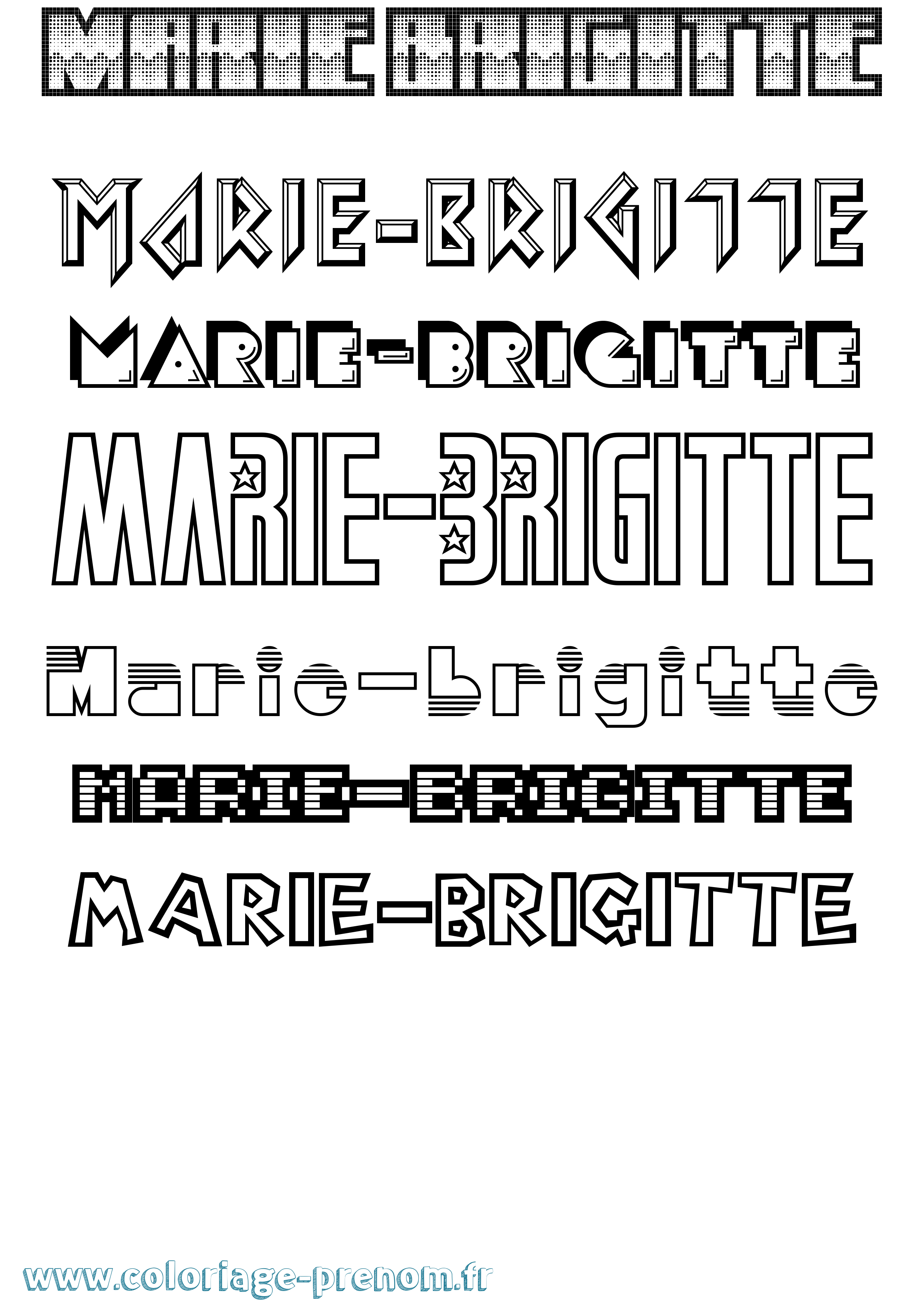 Coloriage Marie-Brigitte Jeux Vidéos Coloriage prénom Marie-Brigitte Jeux Vidéos