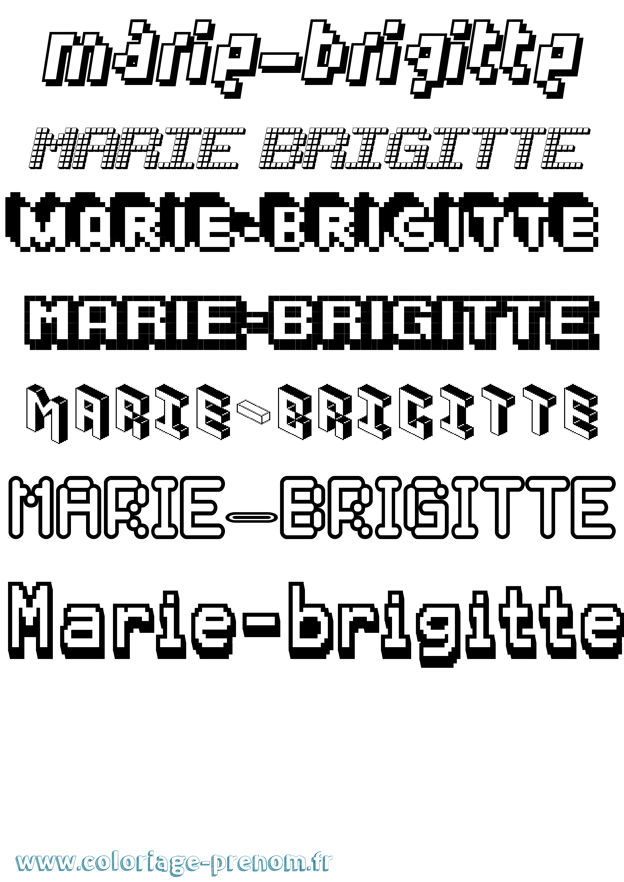 Coloriage Marie-Brigitte Pixel Coloriage prénom Marie-Brigitte Pixel