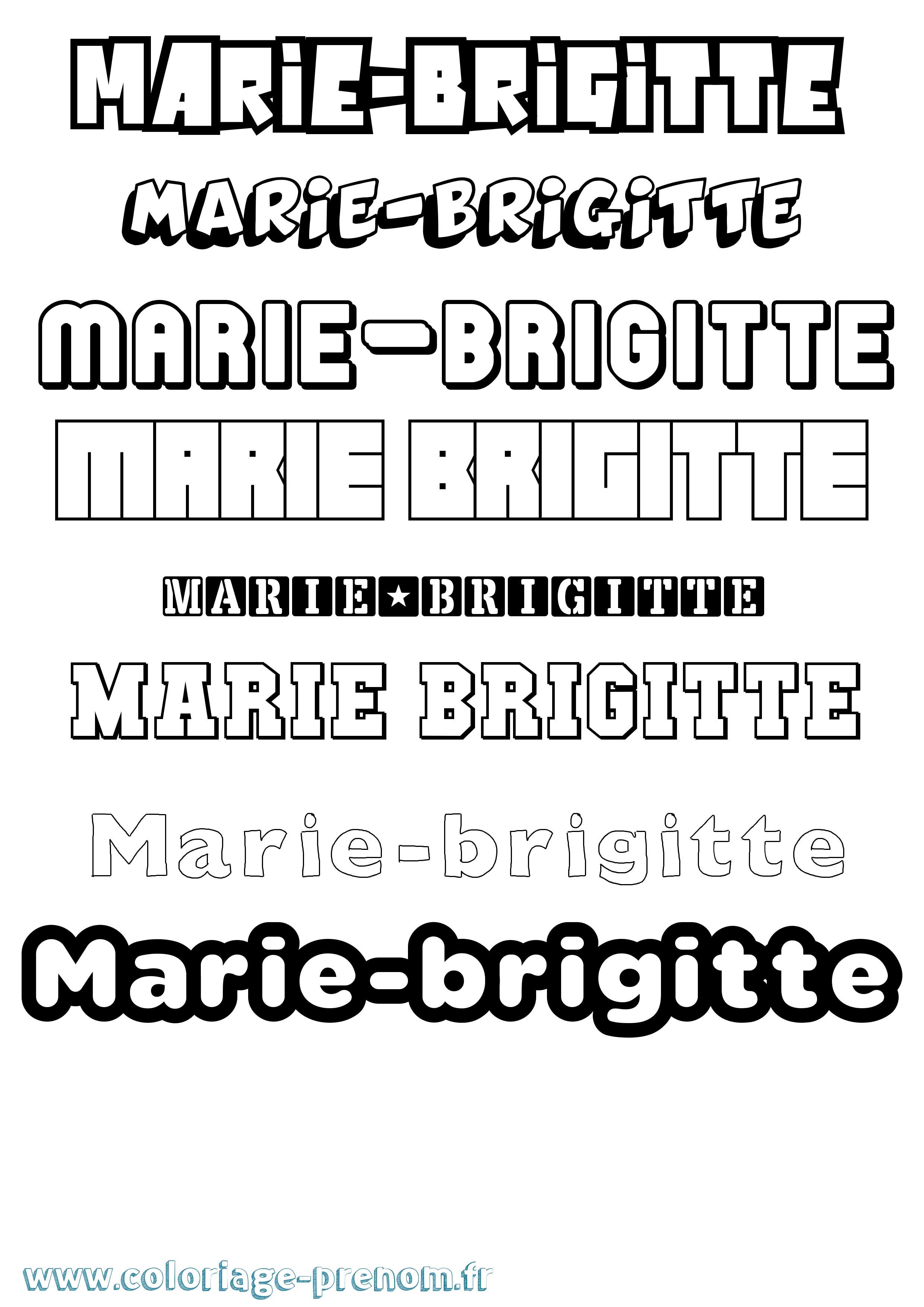 Coloriage Marie-Brigitte Simple Coloriage prénom Marie-Brigitte Simple