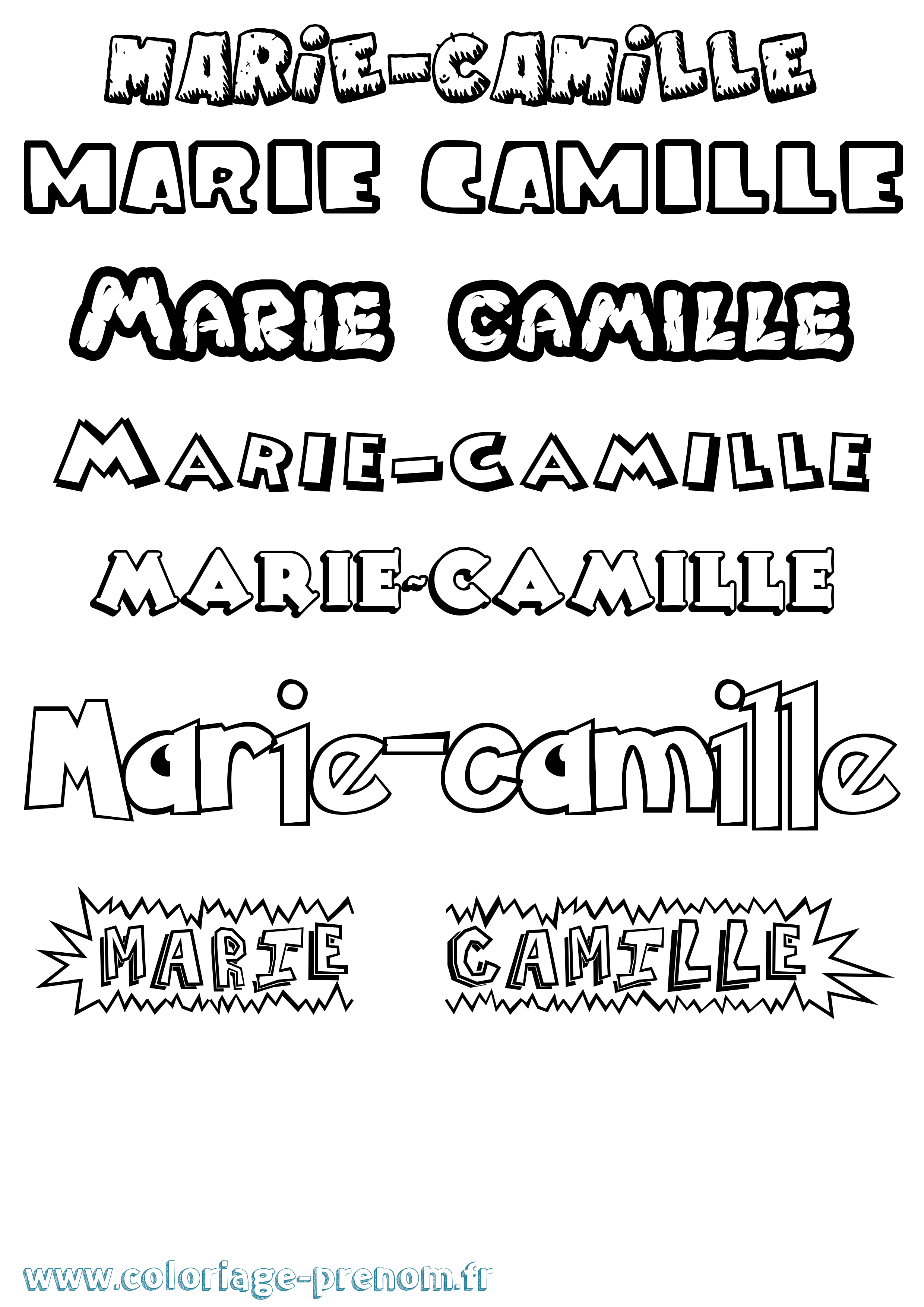 Coloriage Marie-Camille Dessin Animé Coloriage prénom Marie-Camille Dessin Animé