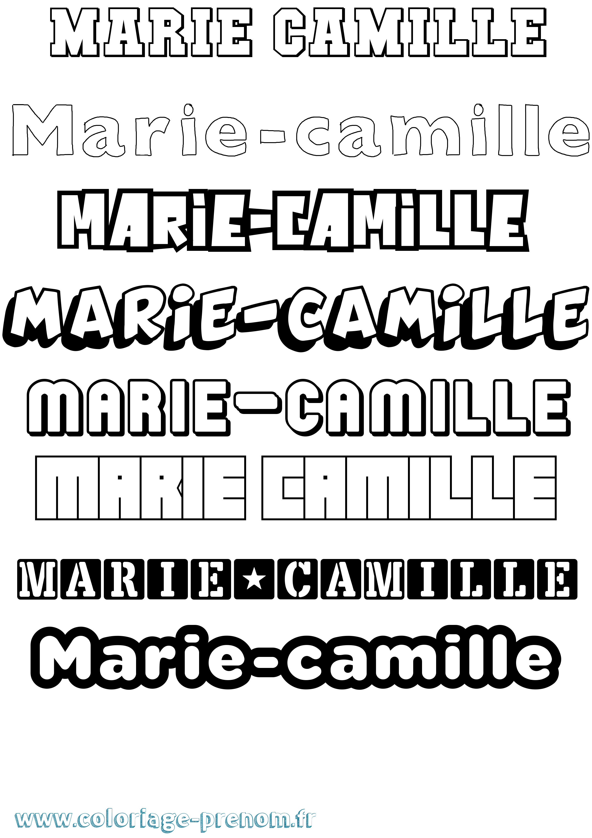 Coloriage Marie-Camille Simple Coloriage prénom Marie-Camille Simple