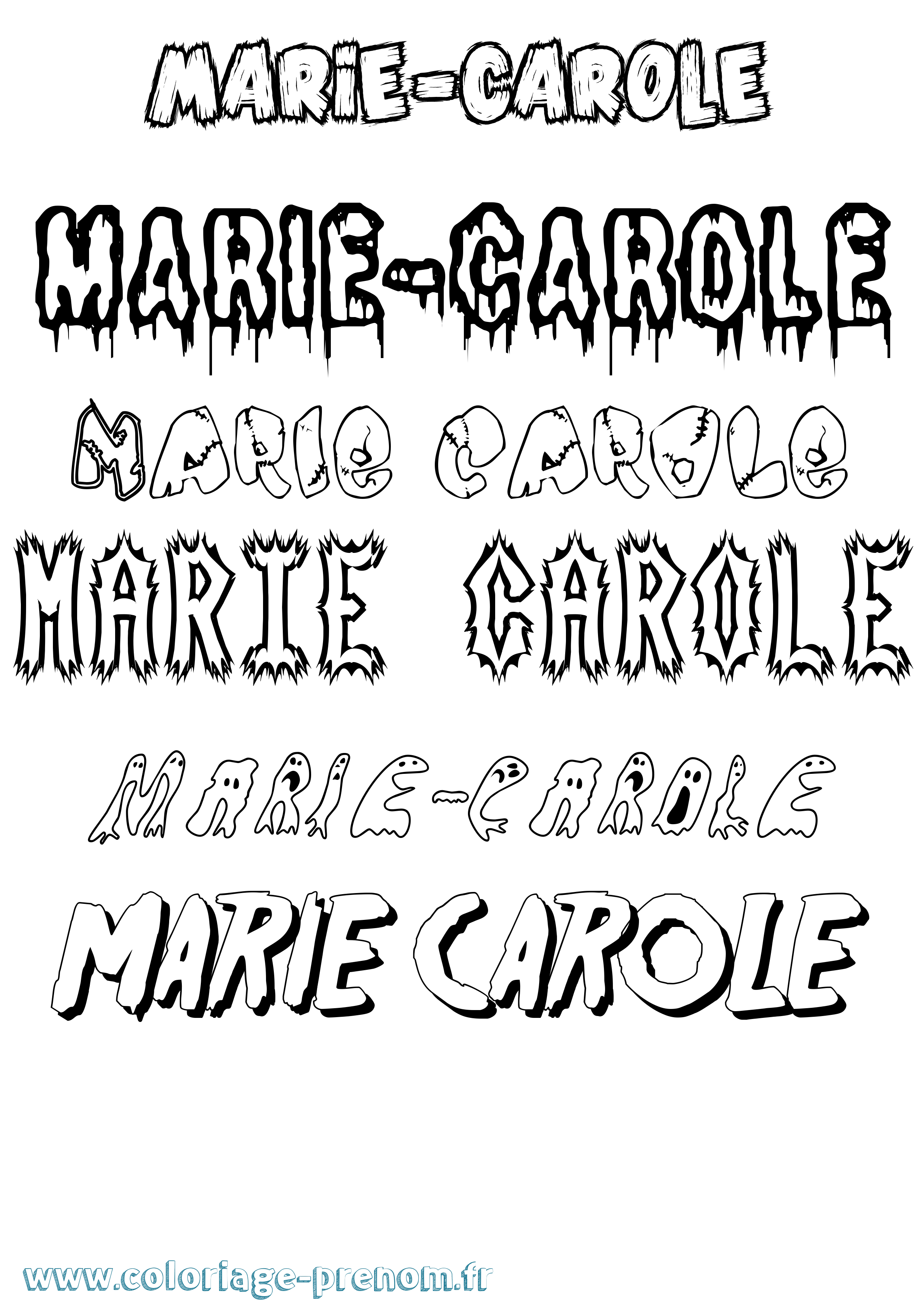 Coloriage Marie-Carole Frisson Coloriage prénom Marie-Carole Frisson