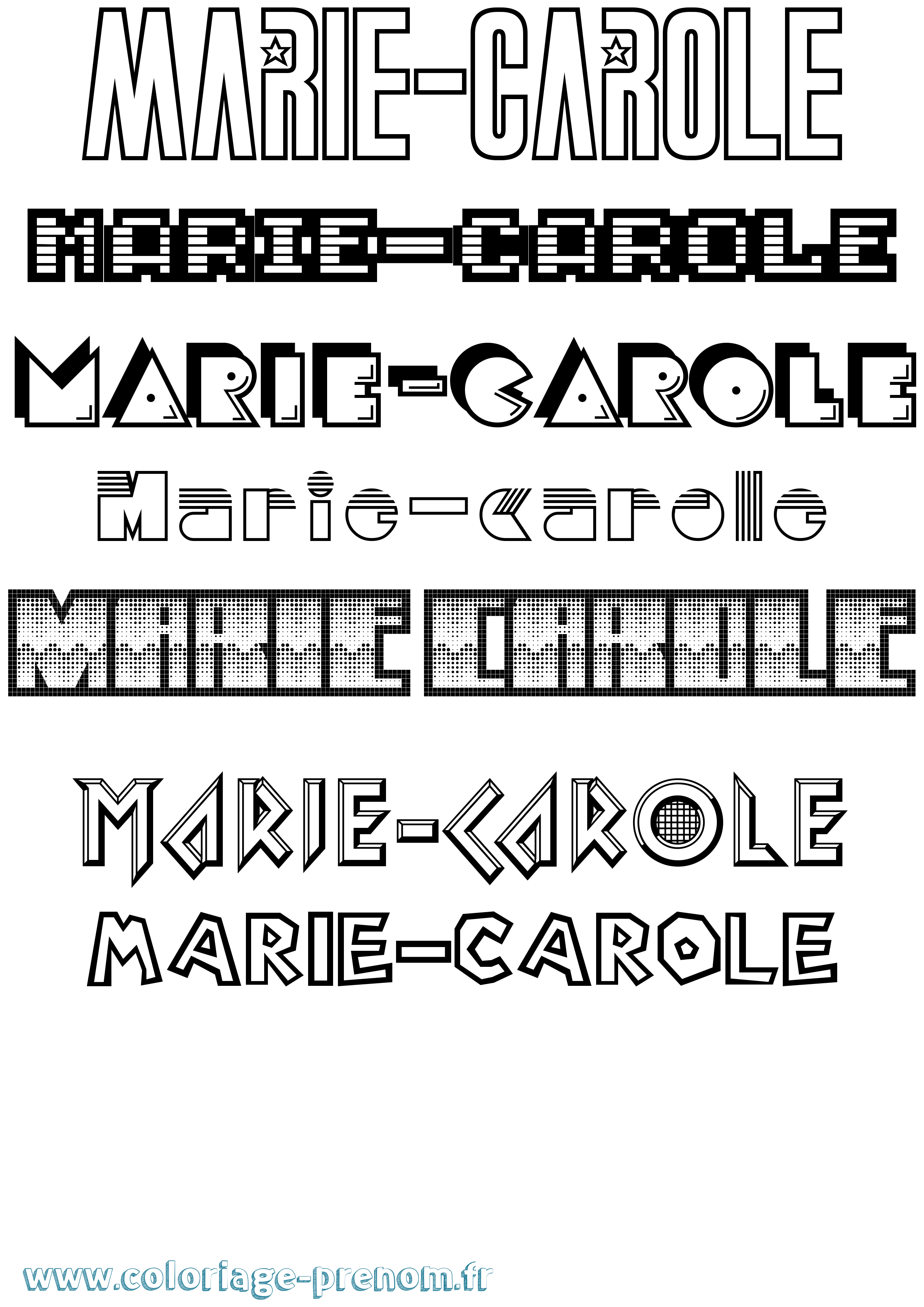 Coloriage Marie-Carole Jeux Vidéos Coloriage prénom Marie-Carole Jeux Vidéos