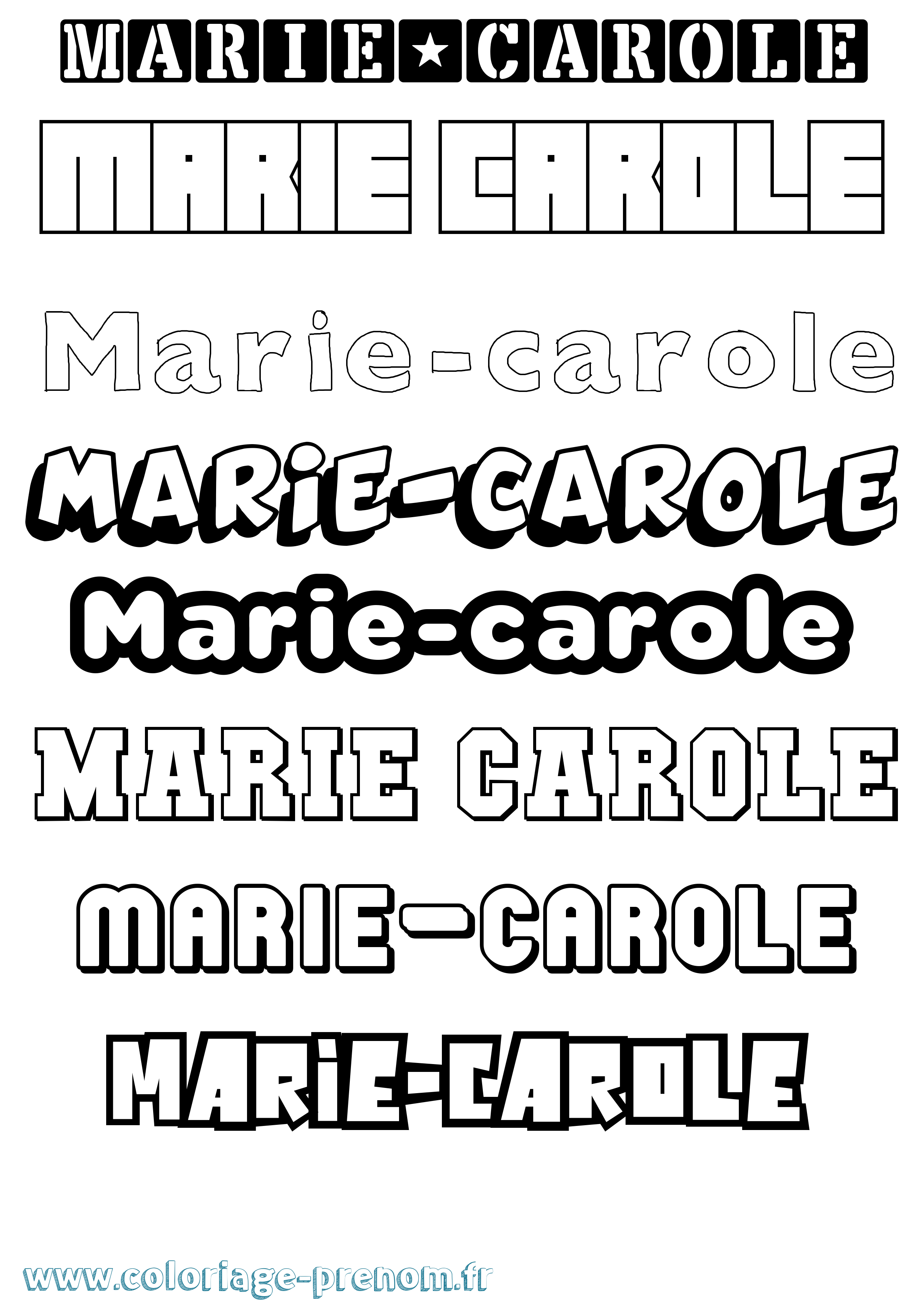 Coloriage Marie-Carole Simple Coloriage prénom Marie-Carole Simple