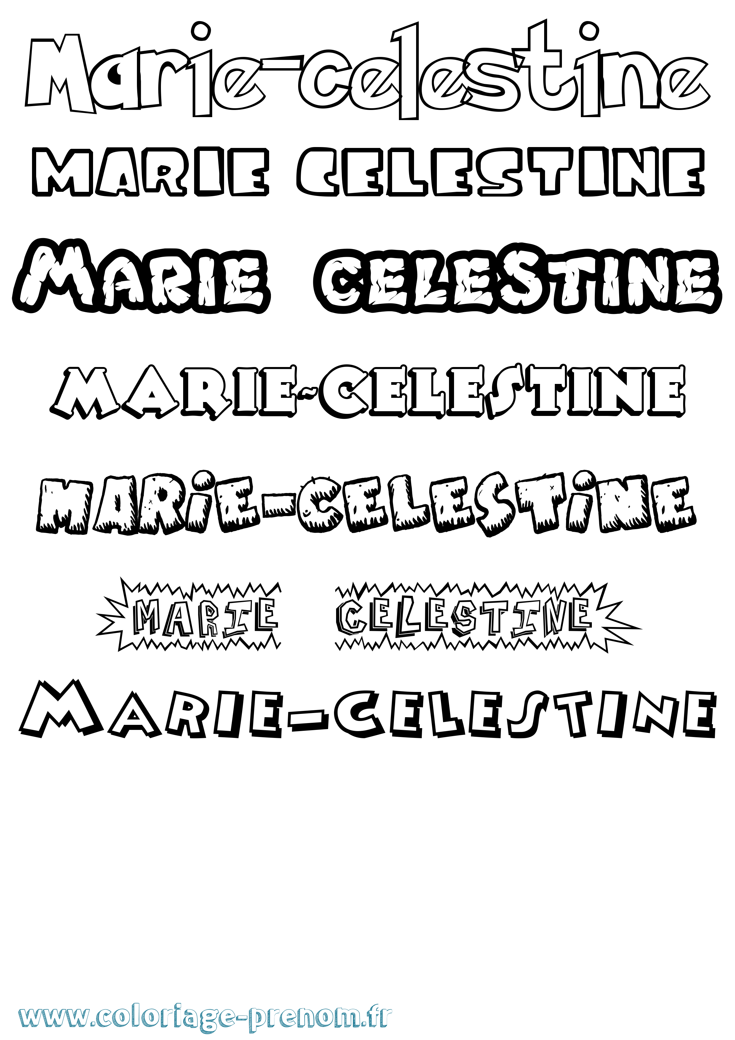 Coloriage Marie-Celestine Dessin Animé Coloriage prénom Marie-Celestine Dessin Animé