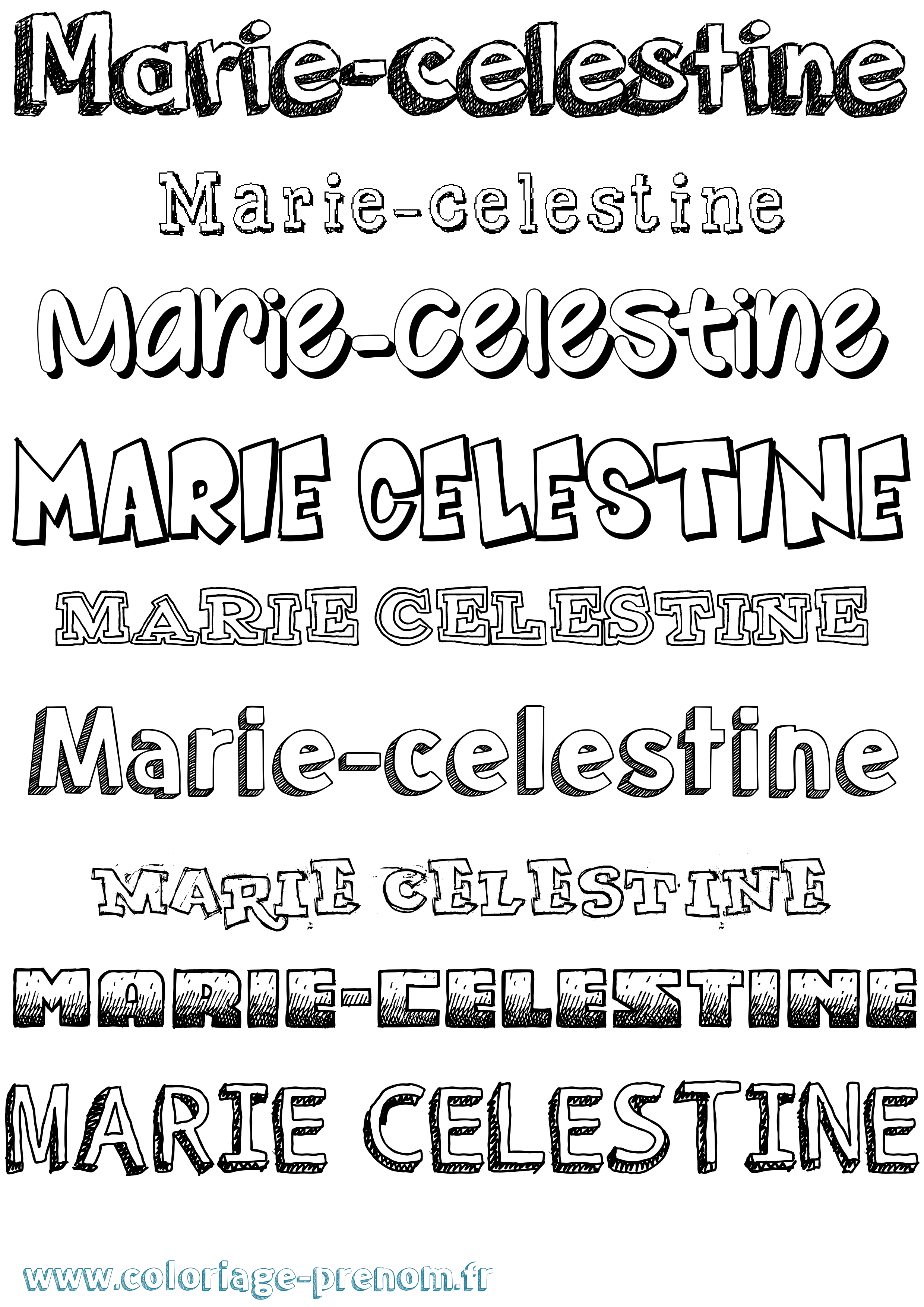 Coloriage Marie-Celestine Dessiné Coloriage prénom Marie-Celestine Dessiné