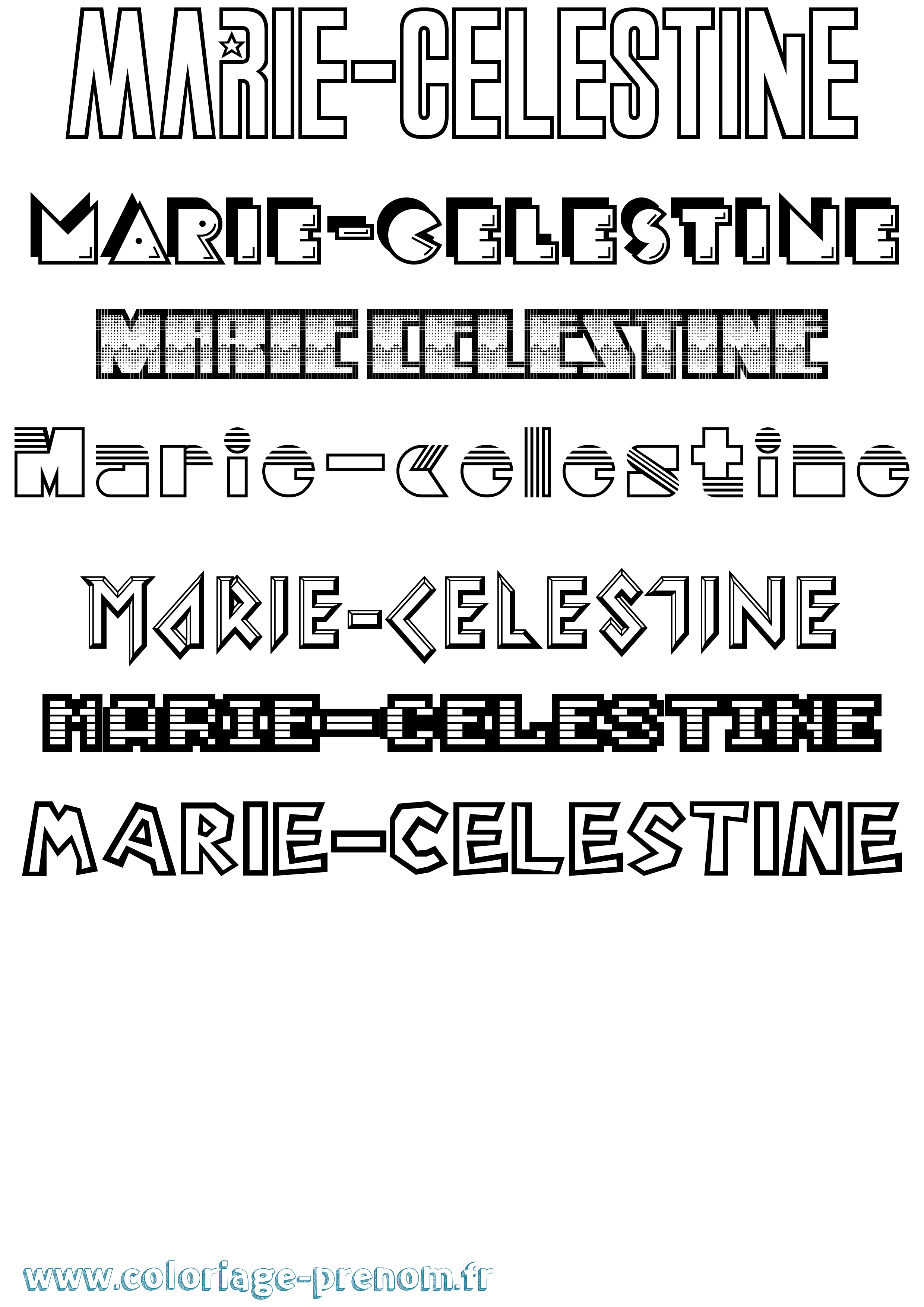 Coloriage Marie-Celestine Jeux Vidéos Coloriage prénom Marie-Celestine Jeux Vidéos