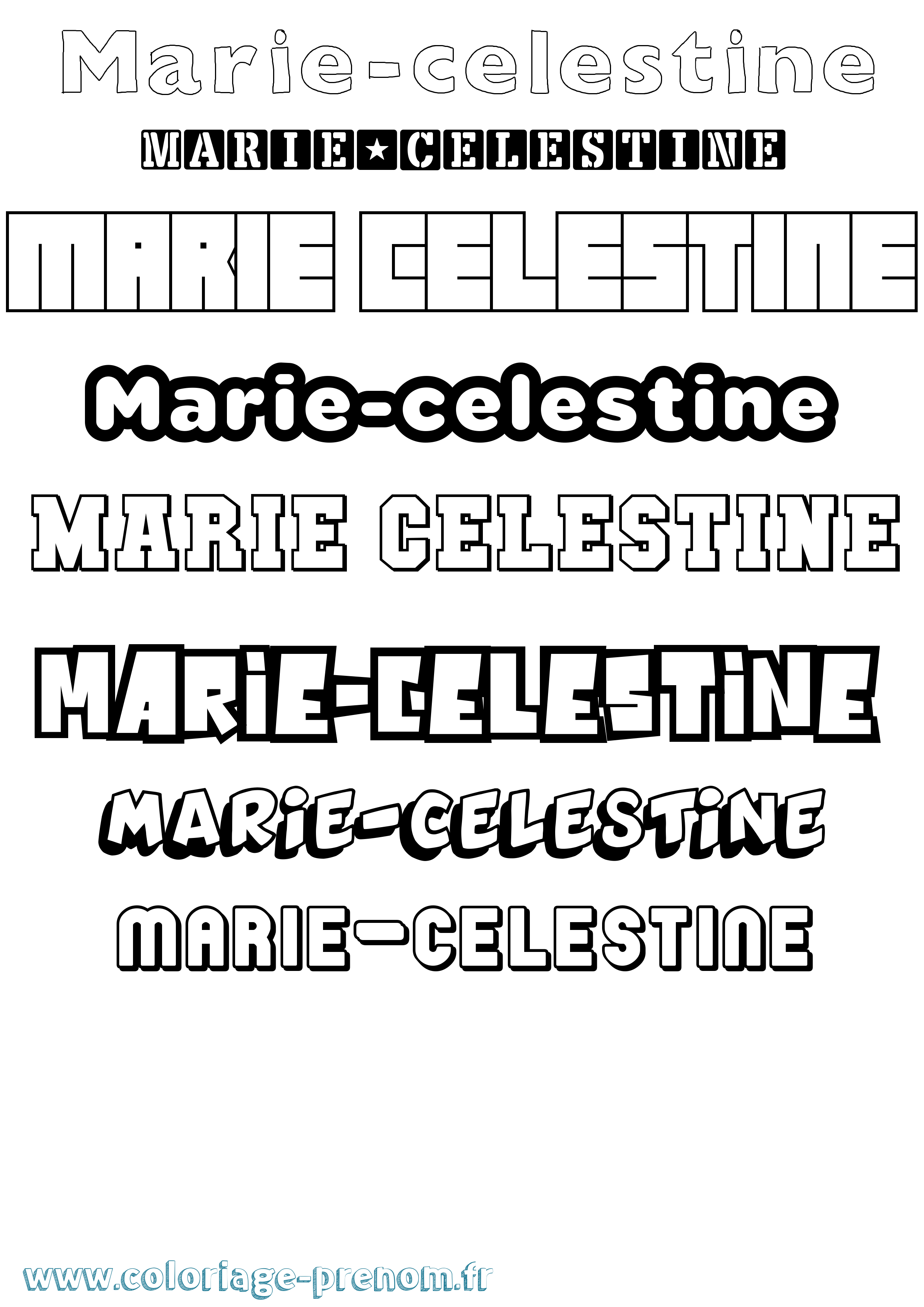 Coloriage Marie-Celestine Simple Coloriage prénom Marie-Celestine Simple