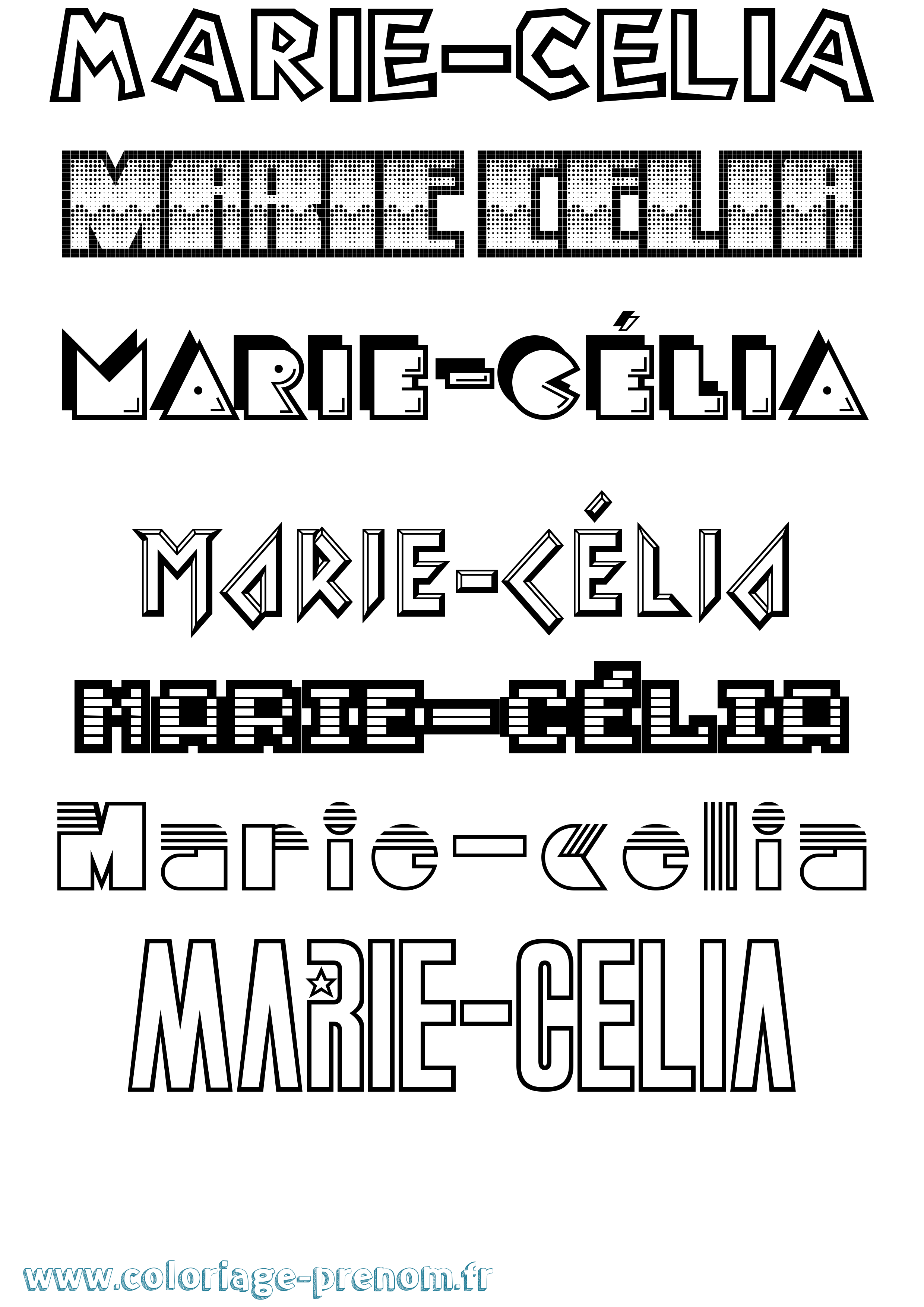 Coloriage Marie-Célia Jeux Vidéos Coloriage prénom Marie-Célia Jeux Vidéos