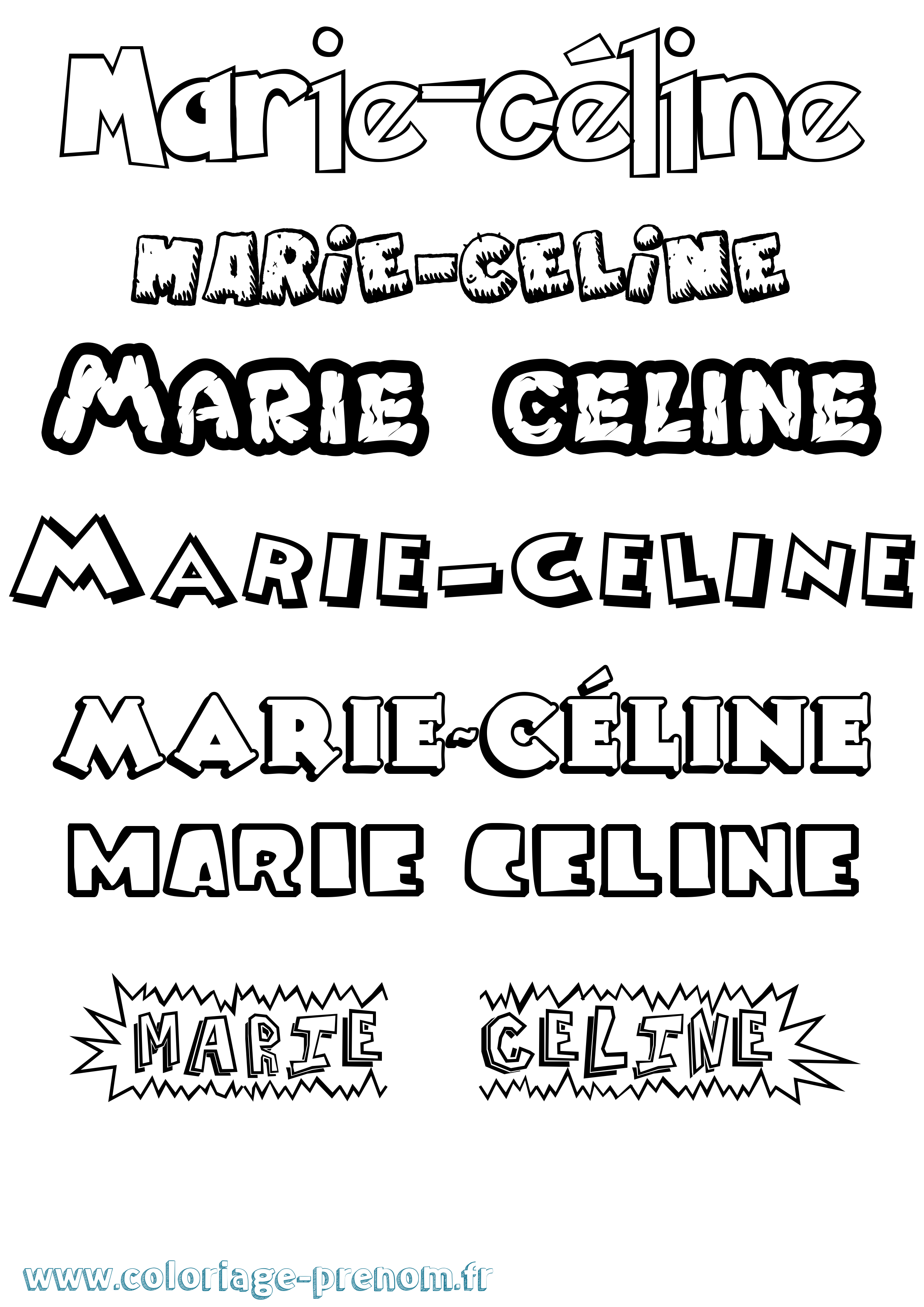 Coloriage Marie-Céline Dessin Animé Coloriage prénom Marie-Céline Dessin Animé