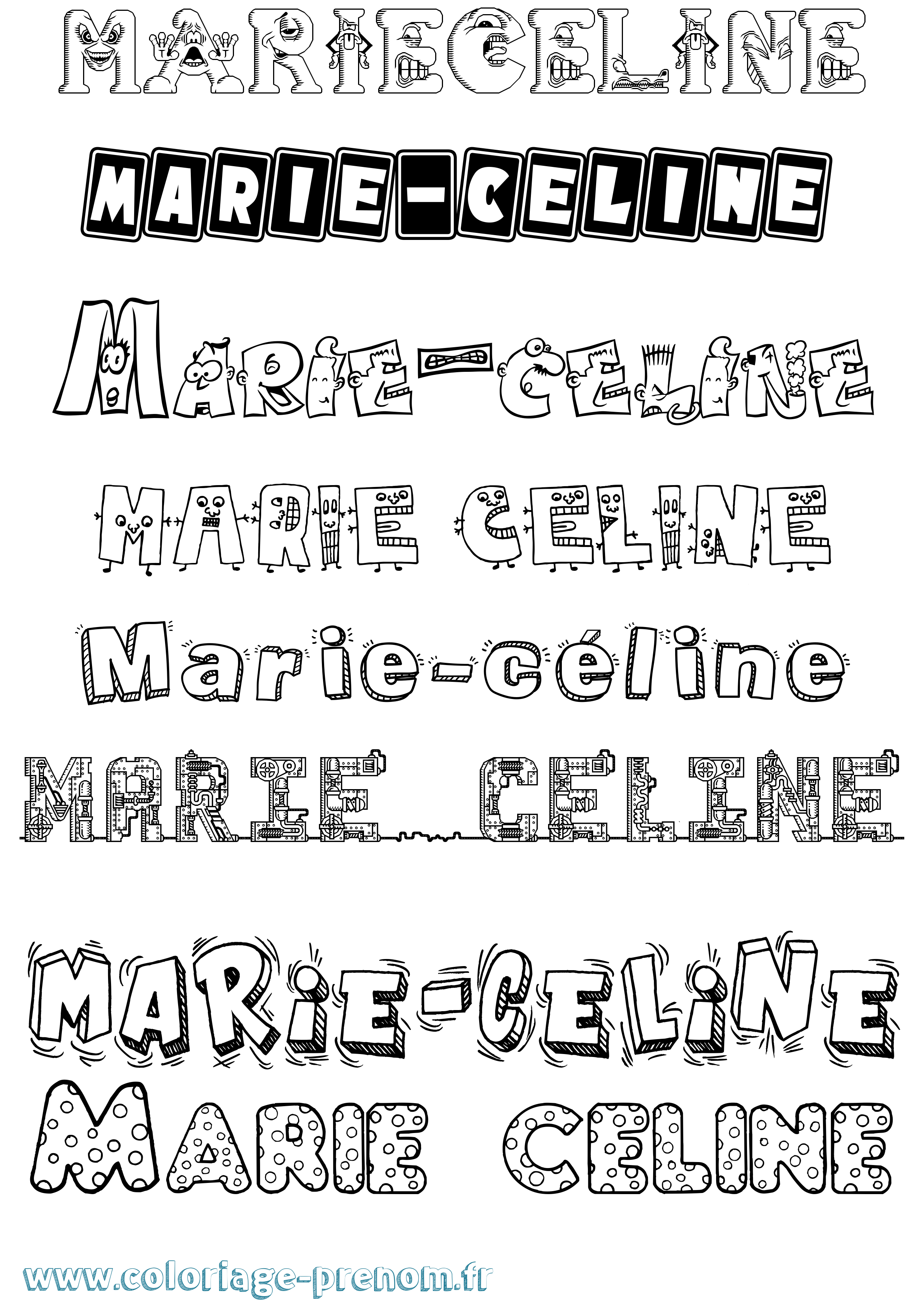 Coloriage Marie-Céline Fun Coloriage prénom Marie-Céline Fun