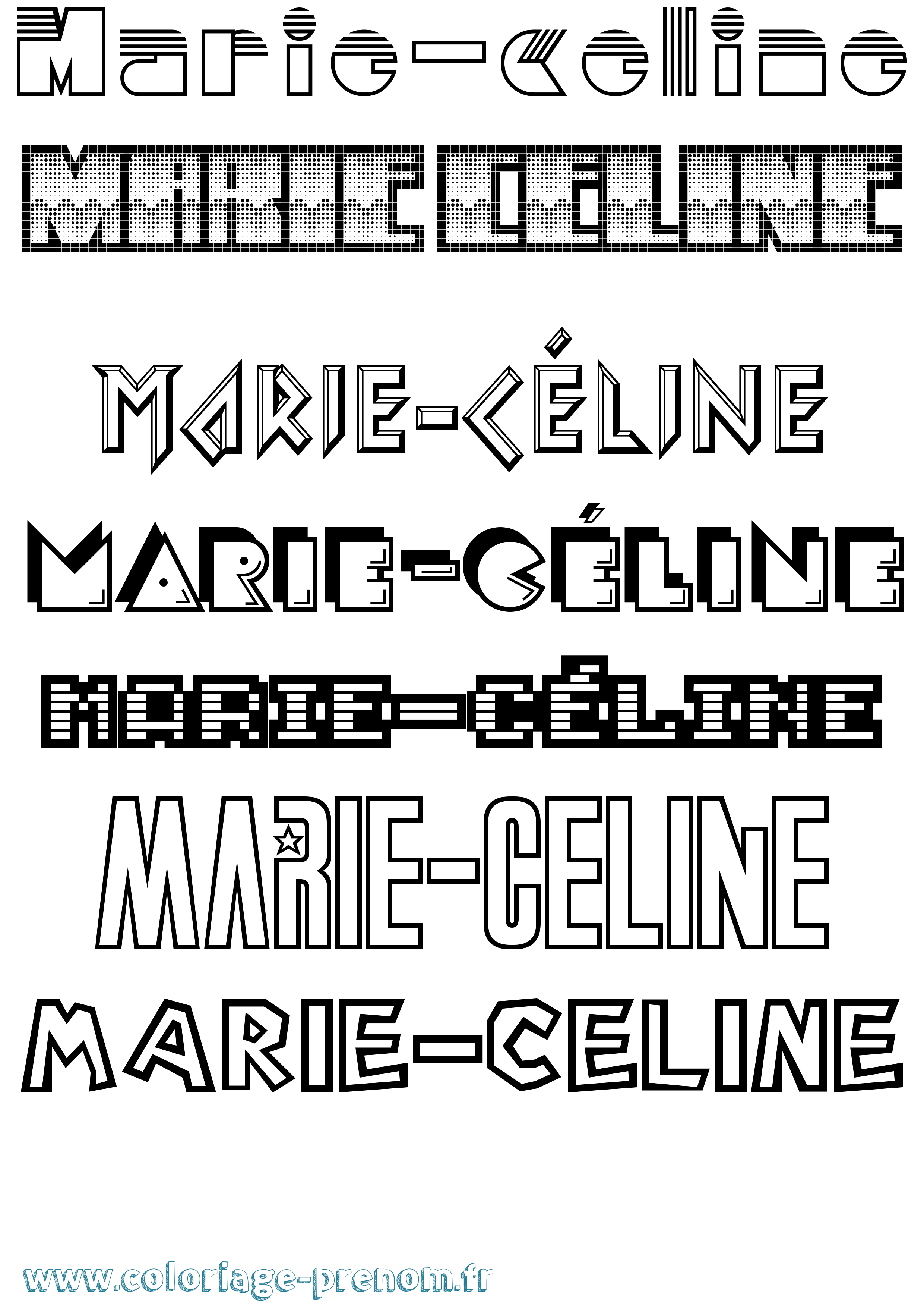 Coloriage Marie-Céline Jeux Vidéos Coloriage prénom Marie-Céline Jeux Vidéos
