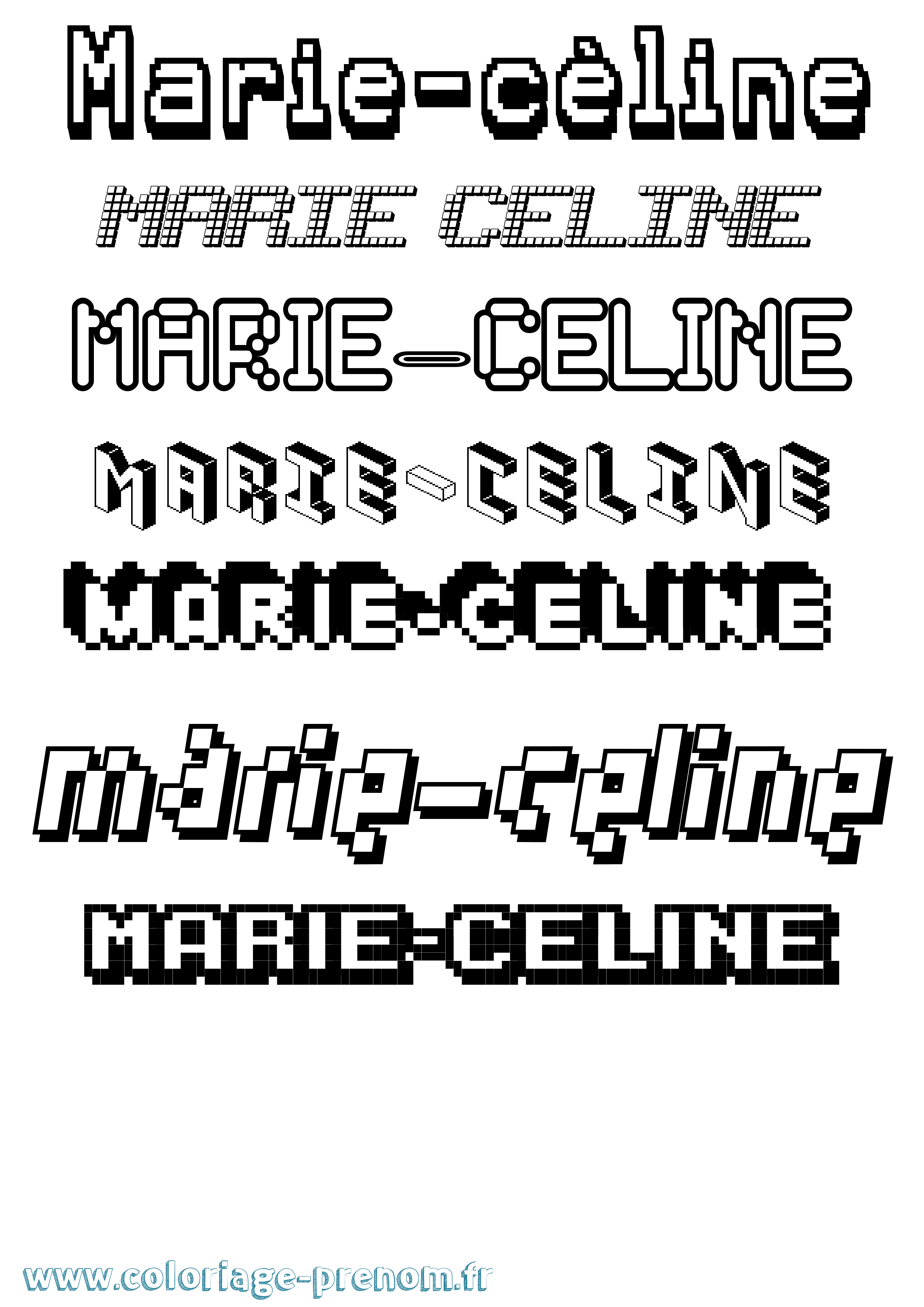 Coloriage Marie-Céline Pixel Coloriage prénom Marie-Céline Pixel