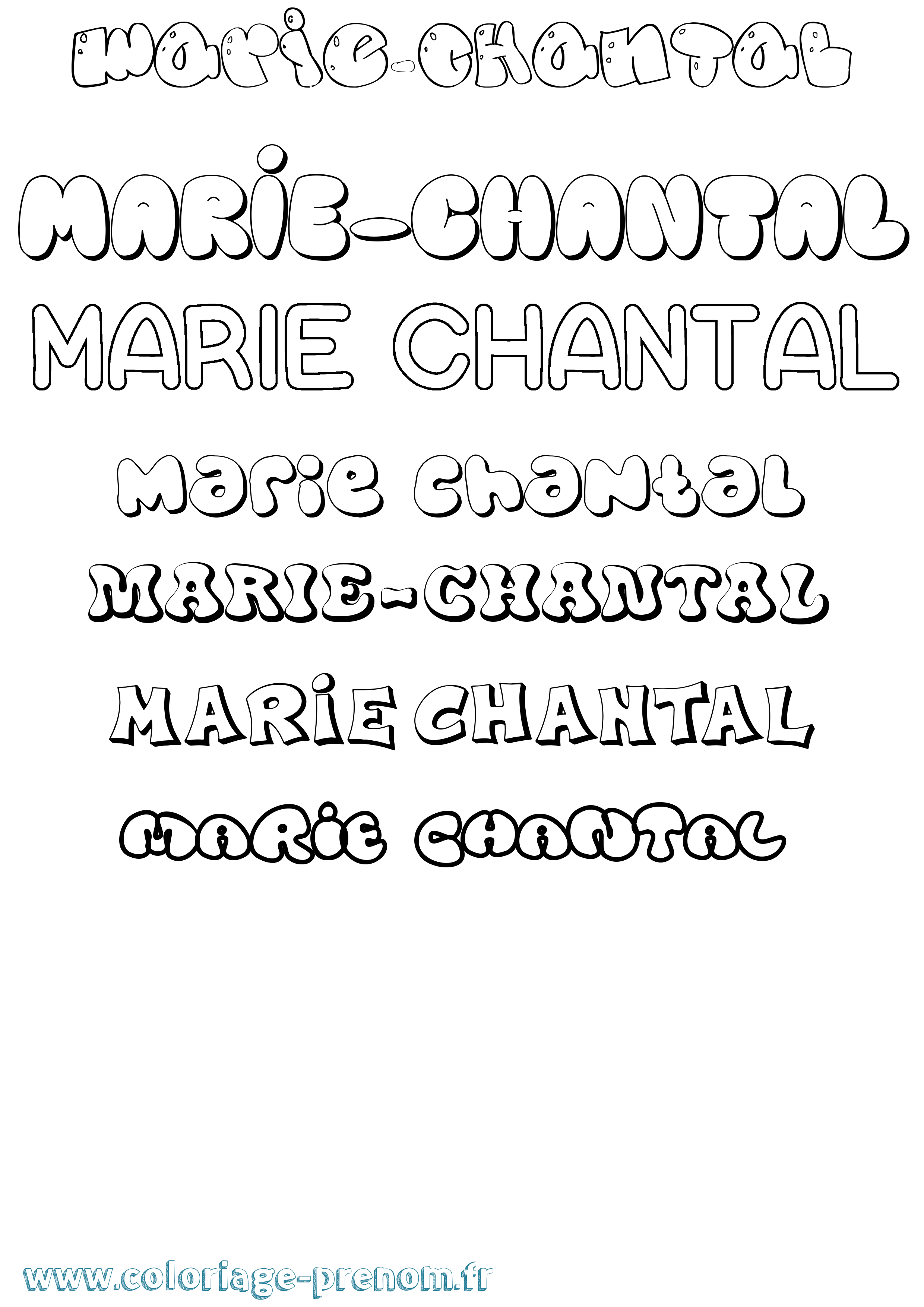 Coloriage Marie-Chantal Bubble Coloriage prénom Marie-Chantal Bubble