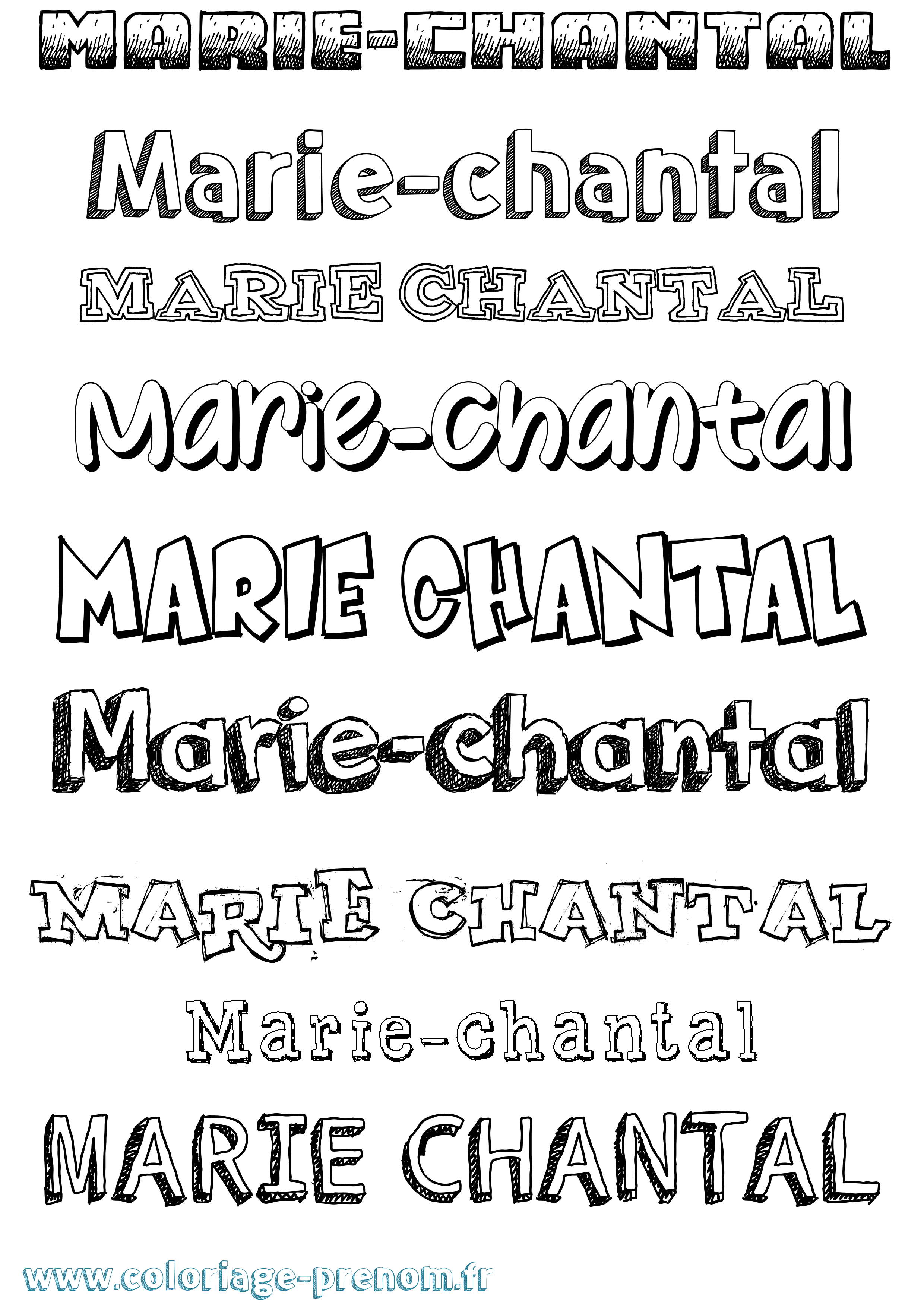 Coloriage Marie-Chantal Dessiné Coloriage prénom Marie-Chantal Dessiné