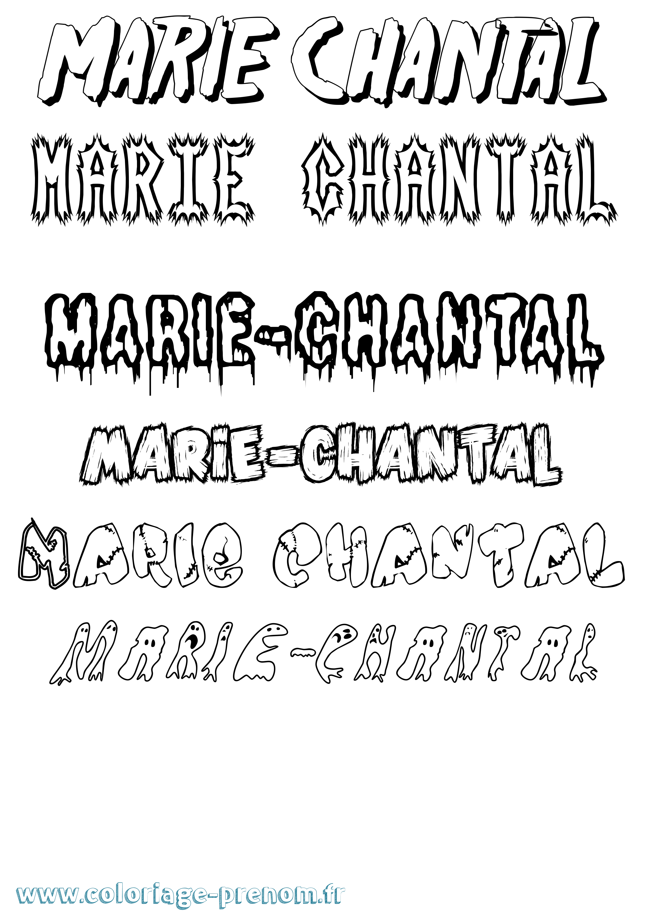 Coloriage Marie-Chantal Frisson Coloriage prénom Marie-Chantal Frisson