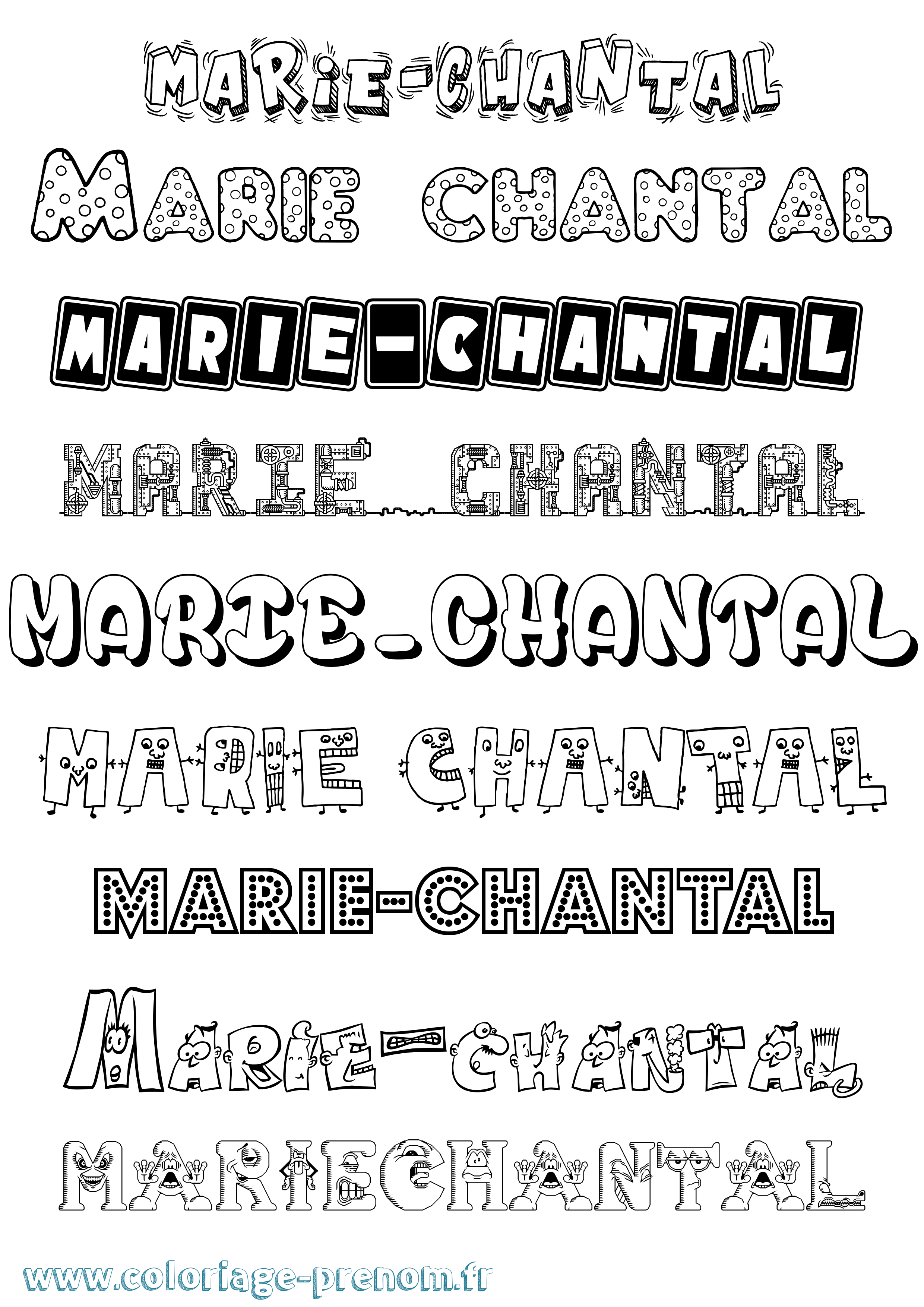 Coloriage Marie-Chantal Fun Coloriage prénom Marie-Chantal Fun