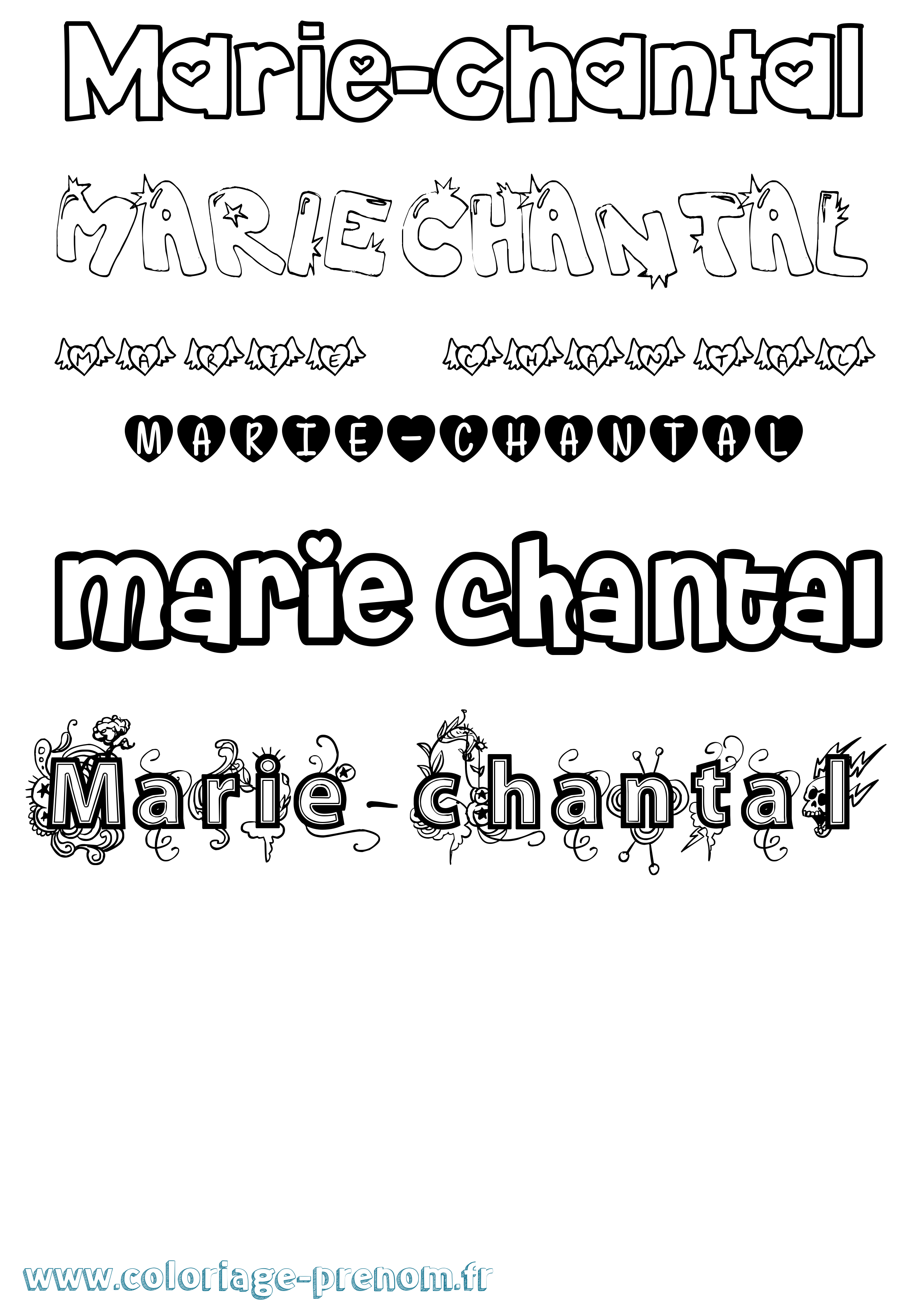 Coloriage Marie-Chantal Girly Coloriage prénom Marie-Chantal Girly