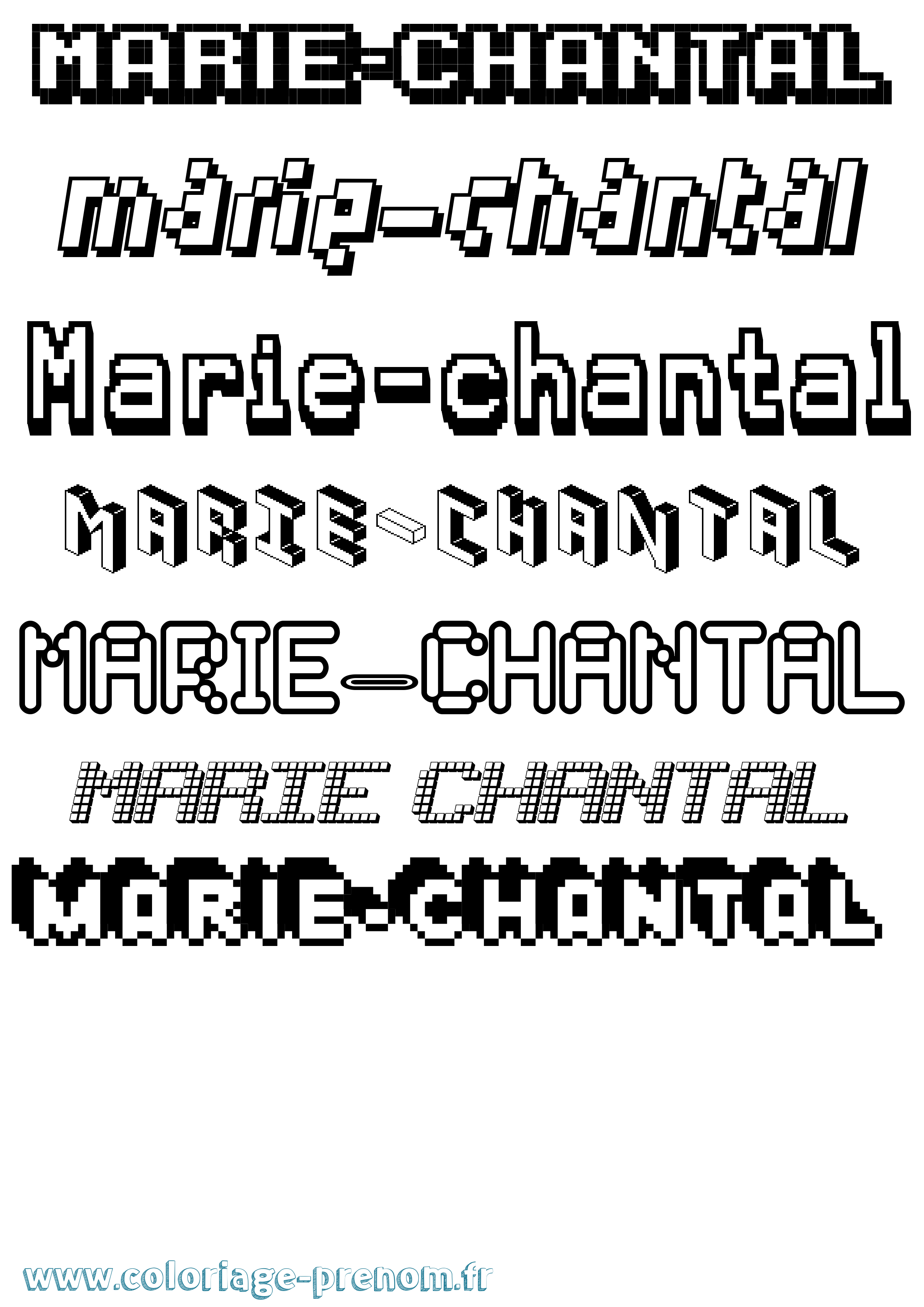 Coloriage Marie-Chantal Pixel Coloriage prénom Marie-Chantal Pixel