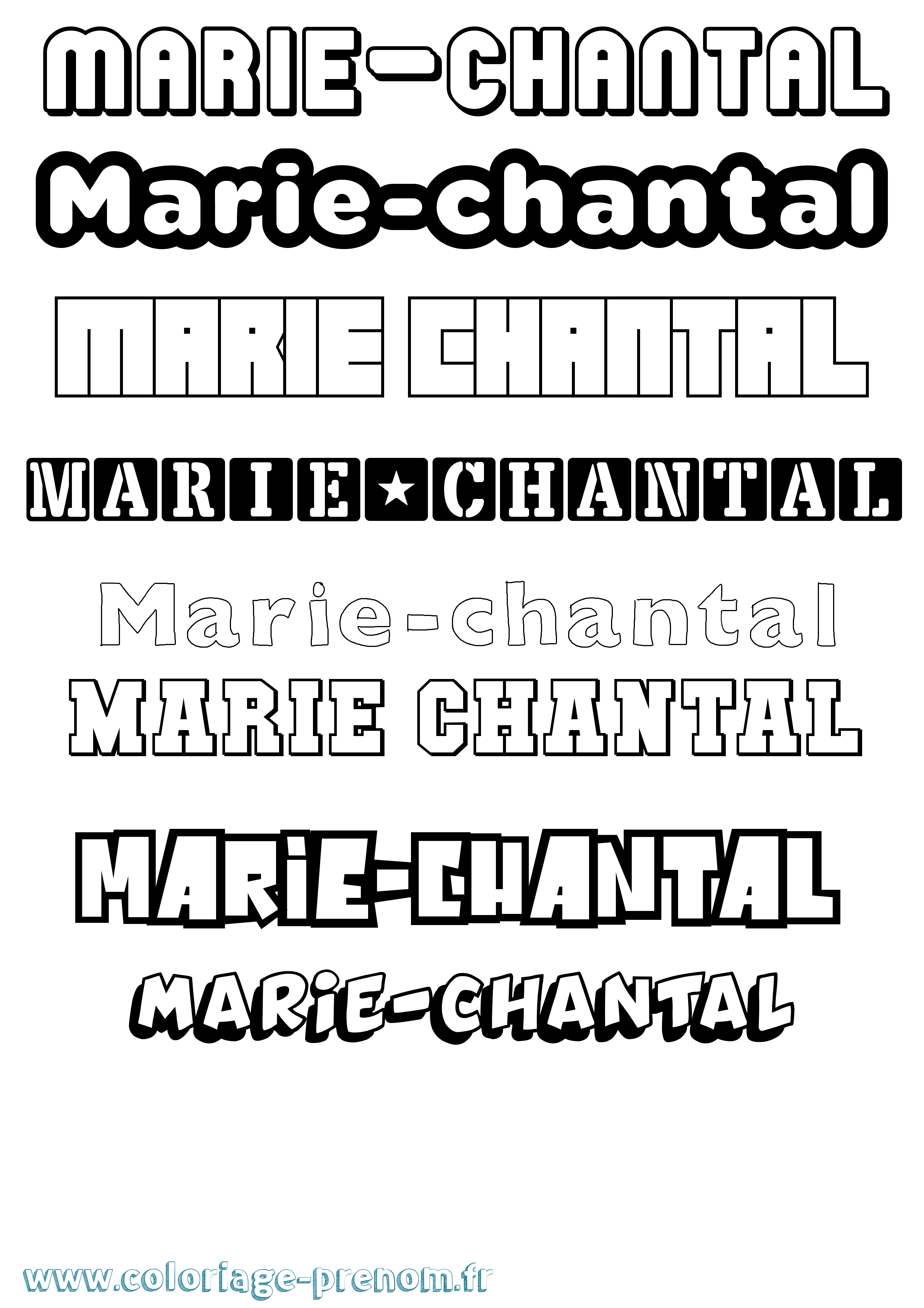 Coloriage Marie-Chantal Simple Coloriage prénom Marie-Chantal Simple
